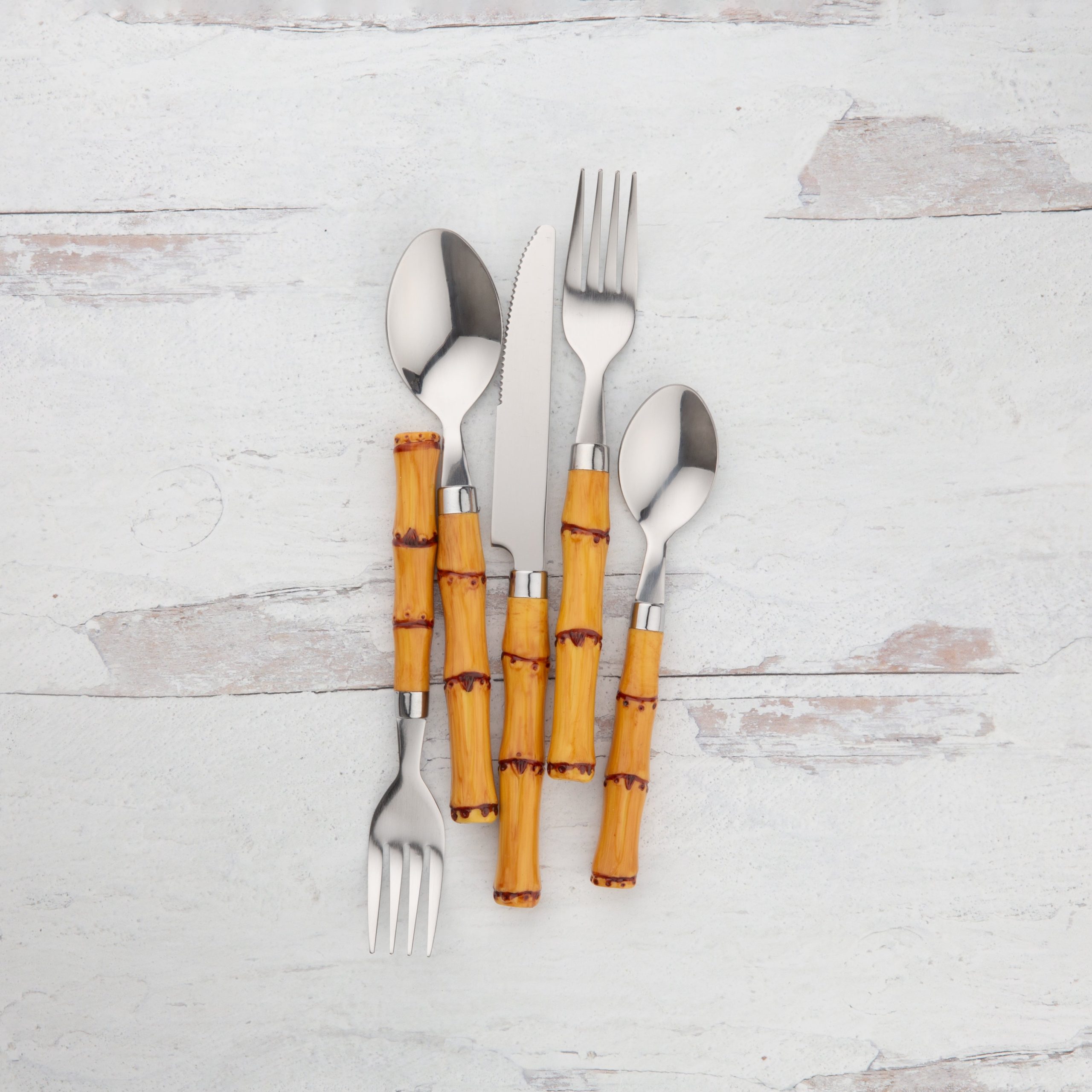 Bamboo Handle 20-Piece Flatware Set - Image 9