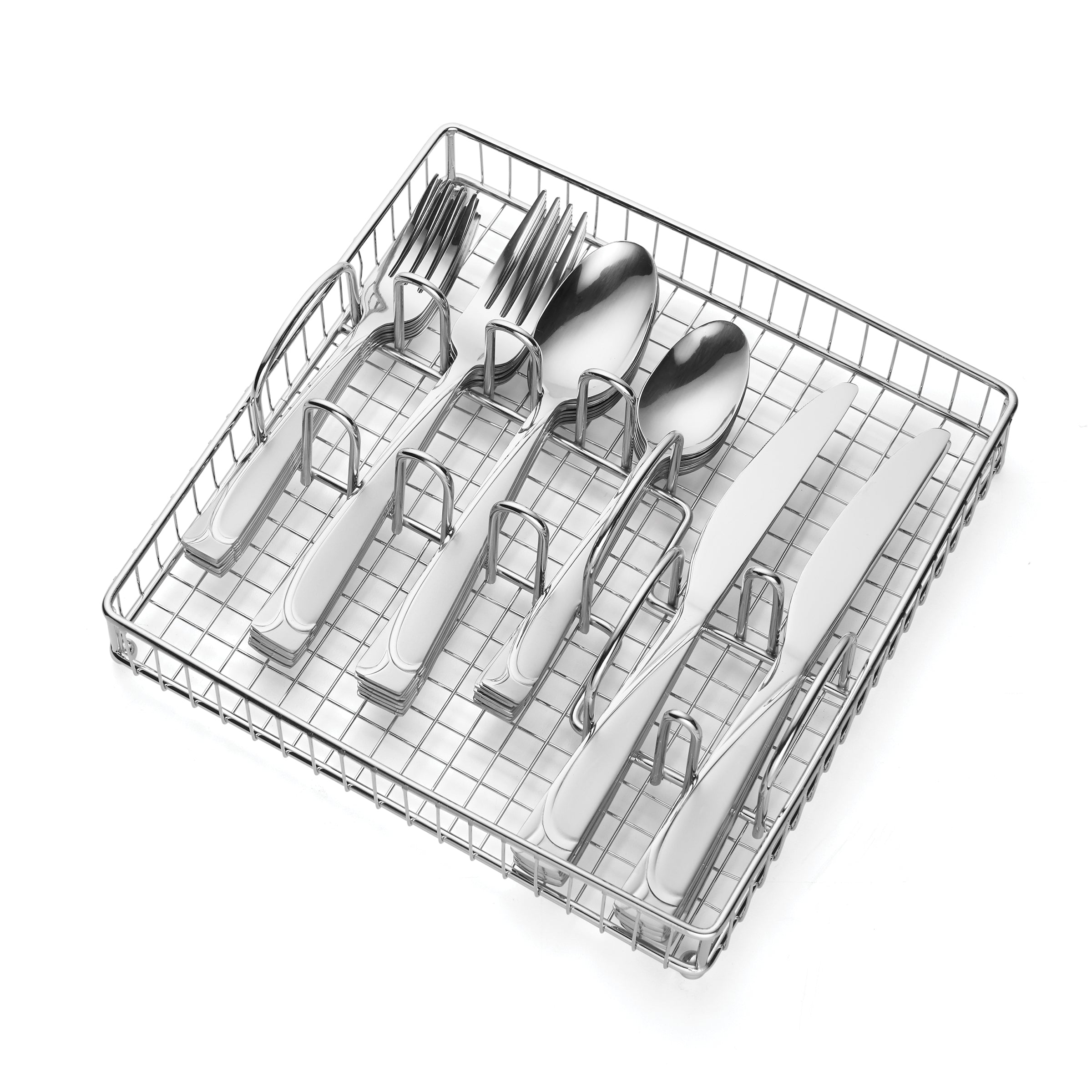 Mena Frost 40 Piece Flatware Set with Chrome Caddy - Image 3