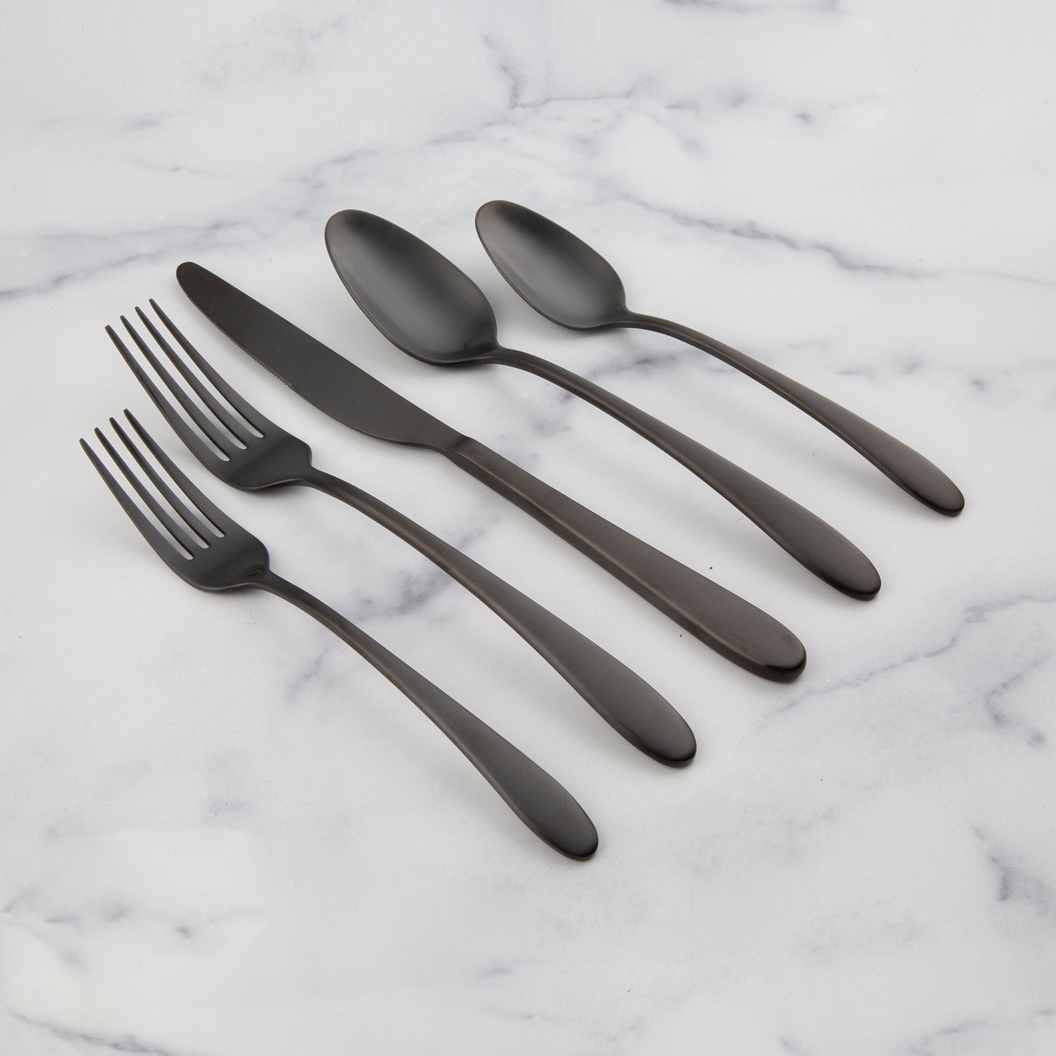 Poet Black Satin 20 Piece Flatware Set - Image 5