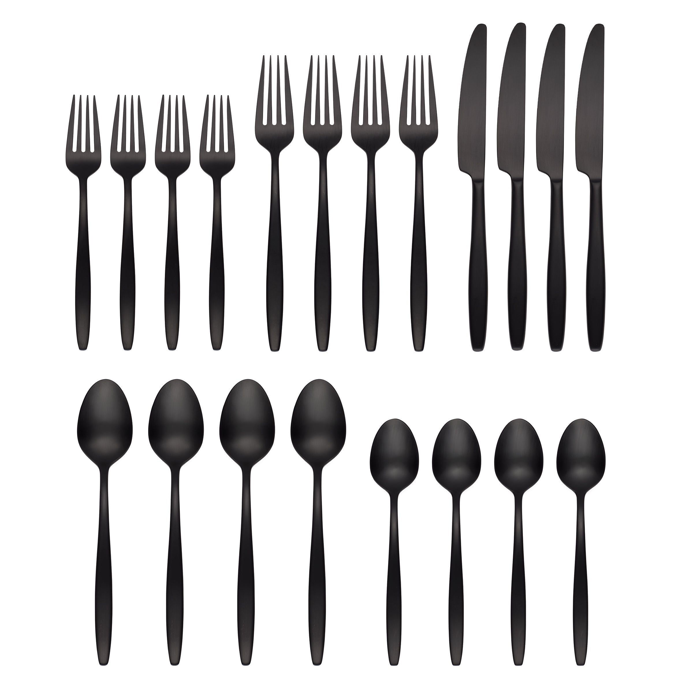 Nylah Black Satin 20 Piece Flatware Set - Image 2