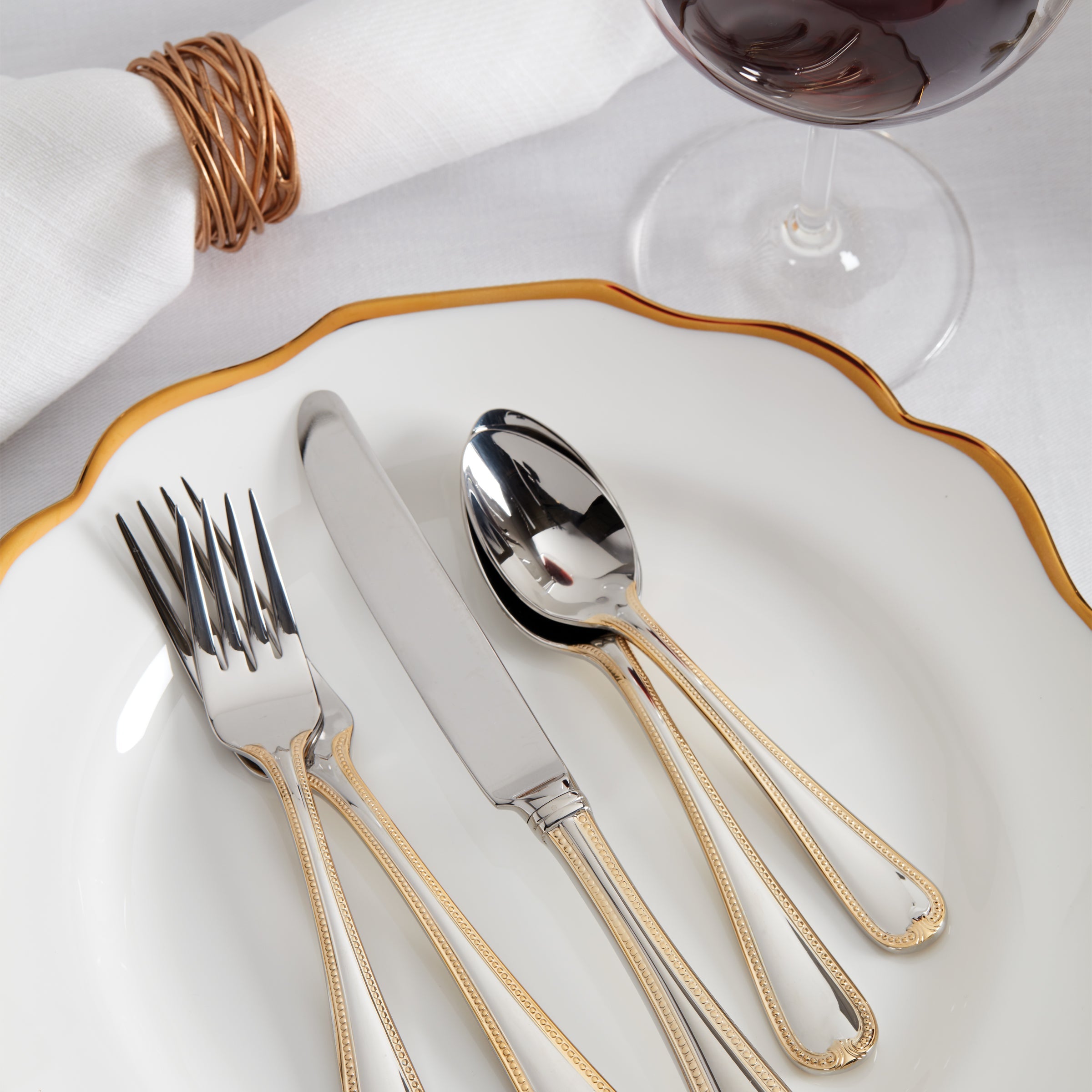 Vintage Jewel Gold 5 Piece Place Setting - Image 3