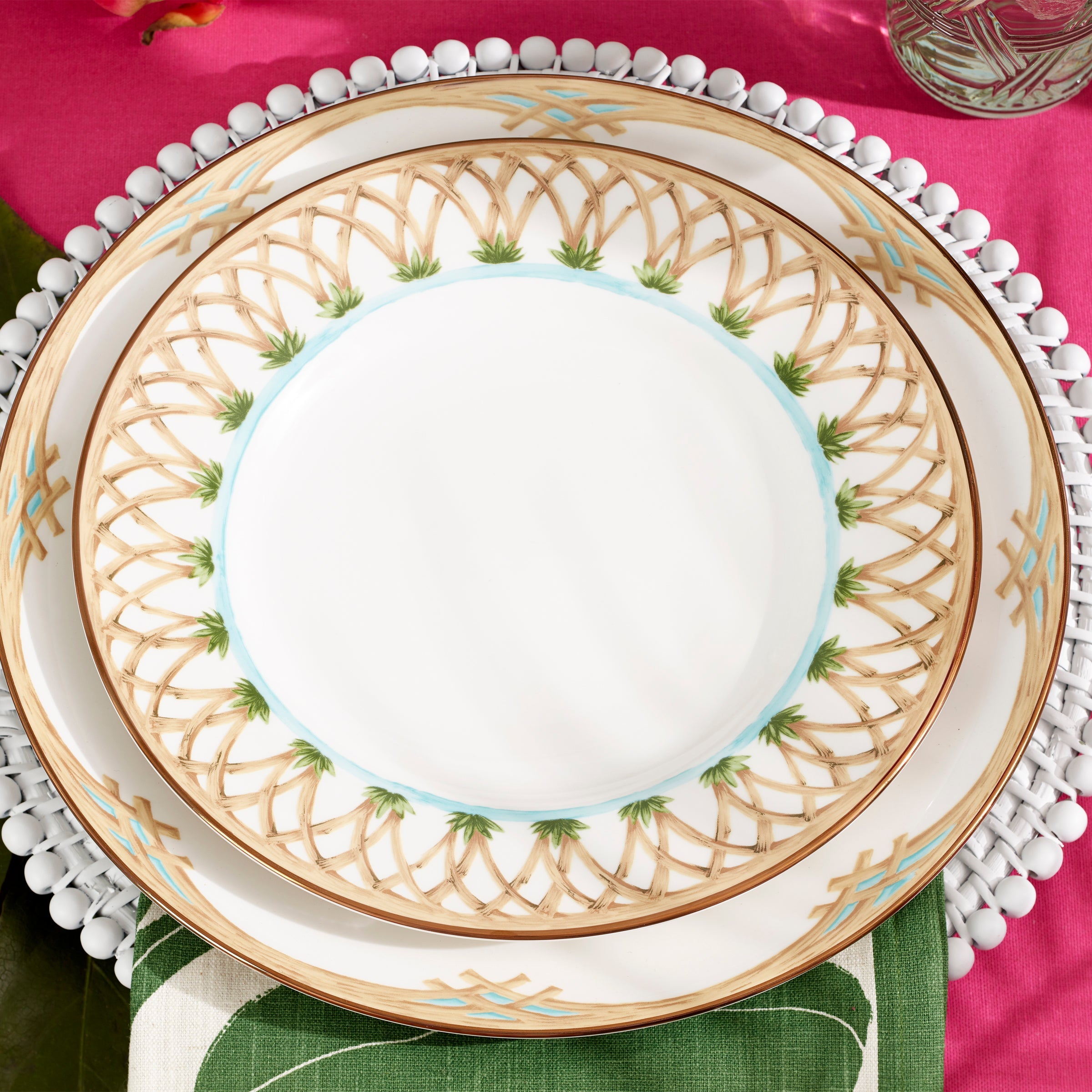 British Colonial Bamboo Dinner Plate - Image 2
