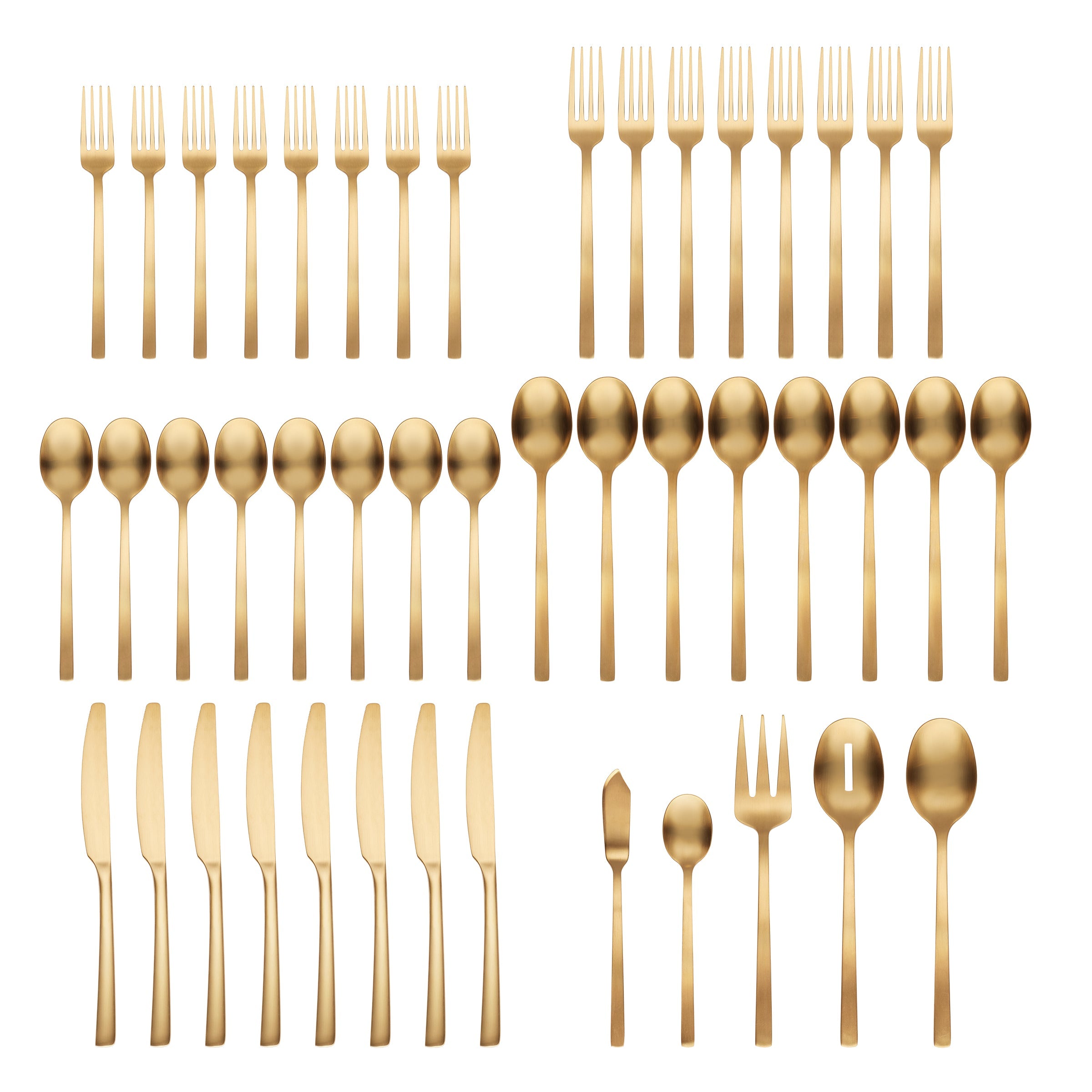 Beacon Gold Satin 45 Piece Flatware Set - Image 2