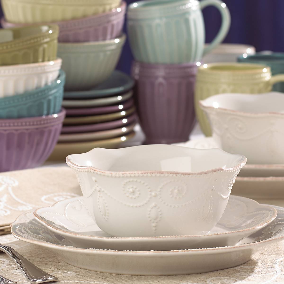 French Perle White 4-Piece Place Setting - Image 8