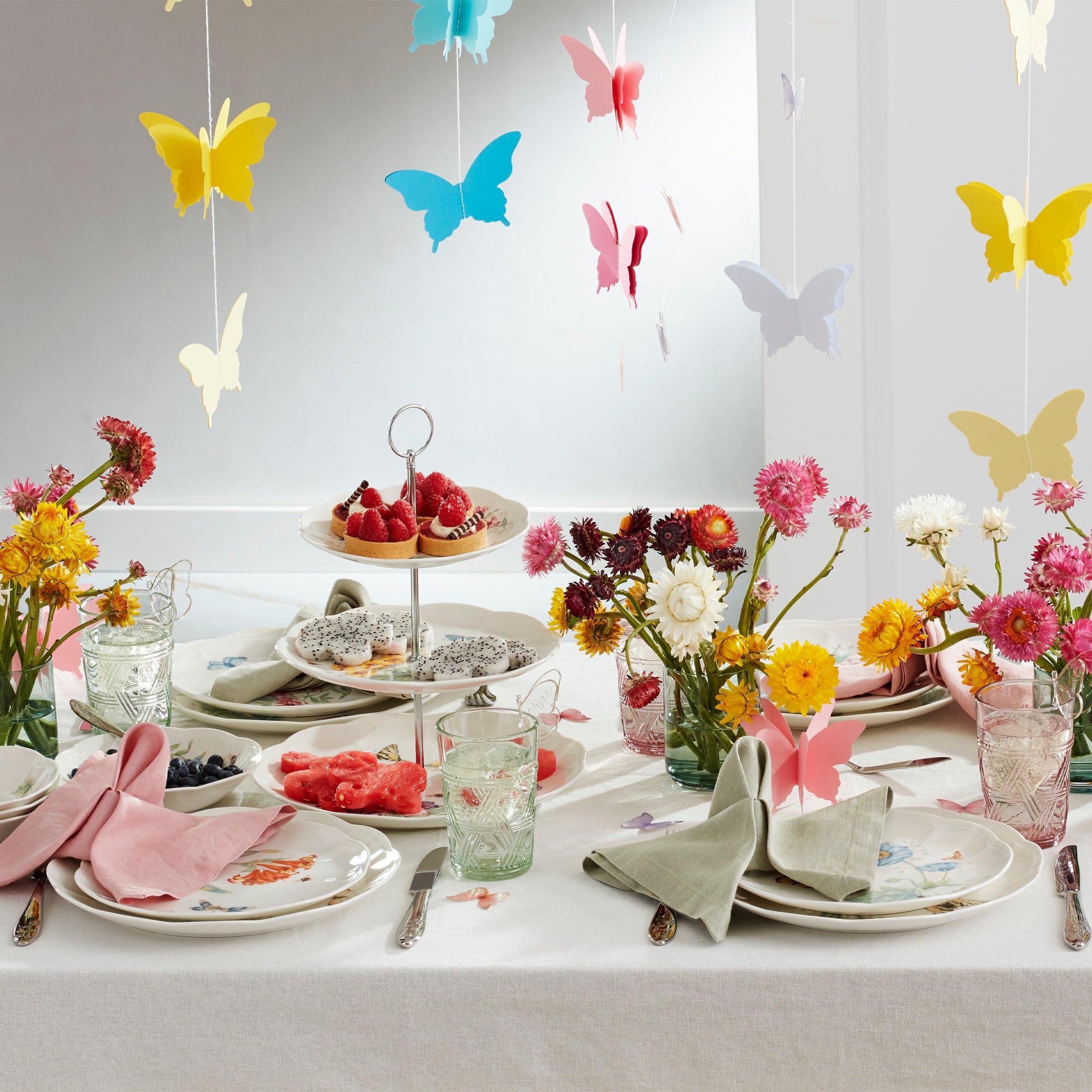 Butterfly Meadow Pink Tall Glasses - Set Of 4 - Image 7