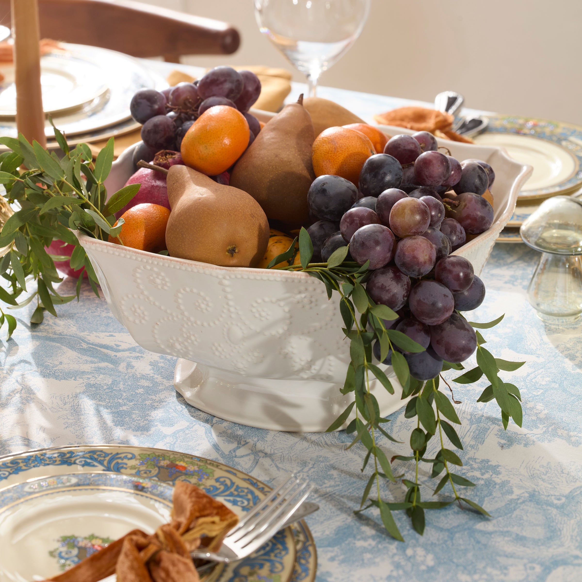 French Perle White Centerpiece Bowl - Image 2