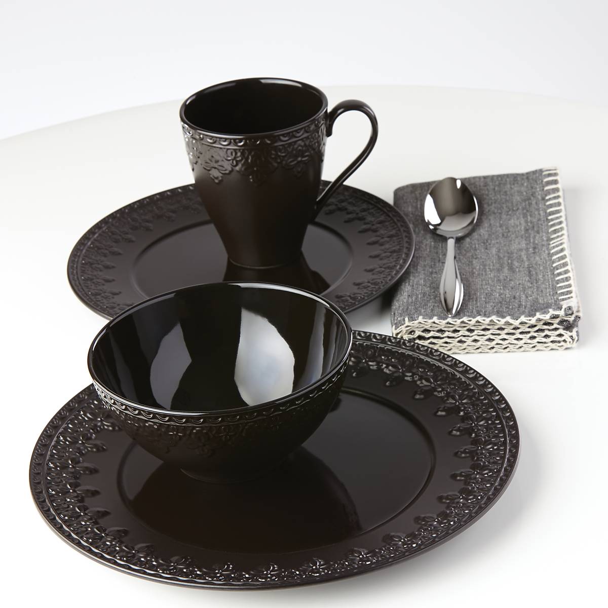 Chelse Muse Fleur Black All-Purpose Bowls - Set of 4 - Image 7
