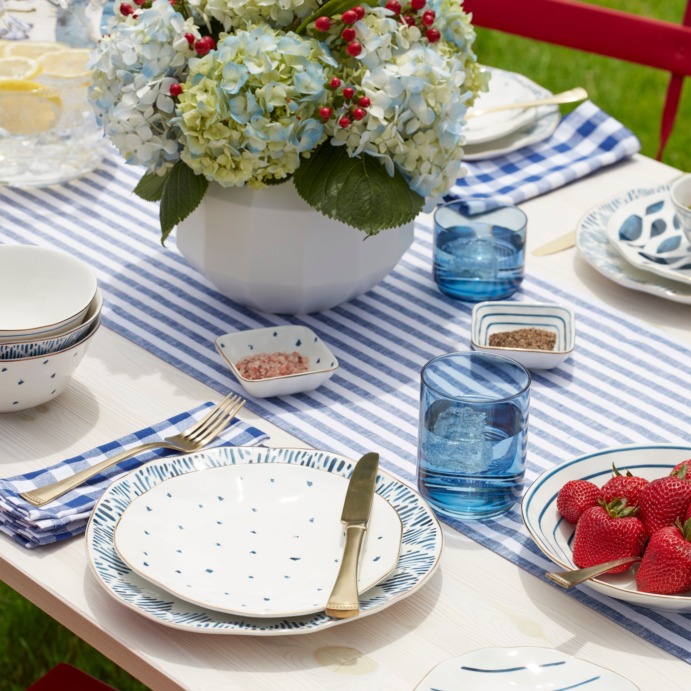 Blue Bay Ikat Dinner Plates - Set of 4 - Image 4