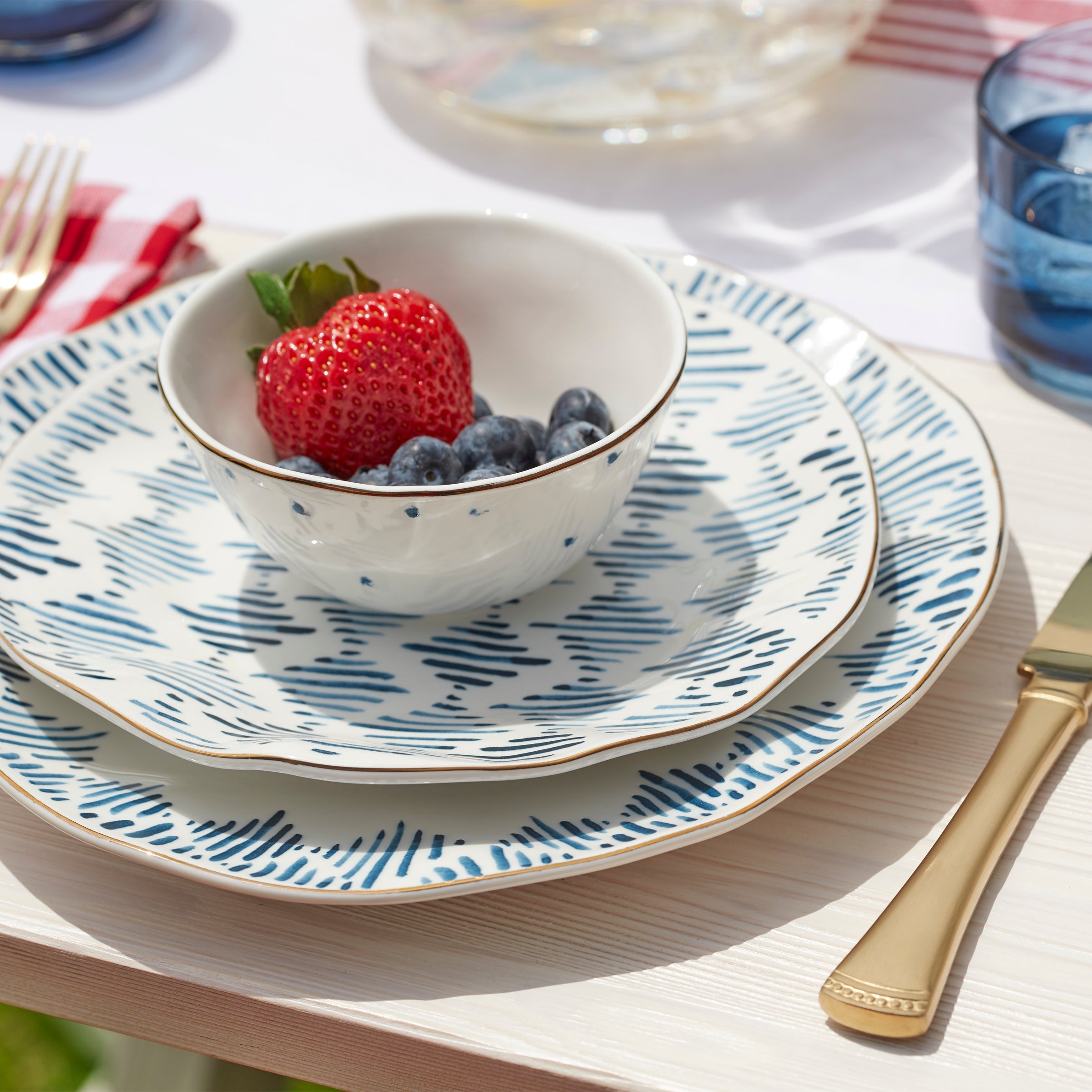 Blue Bay Ikat Dinner Plates - Set of 4 - Image 5