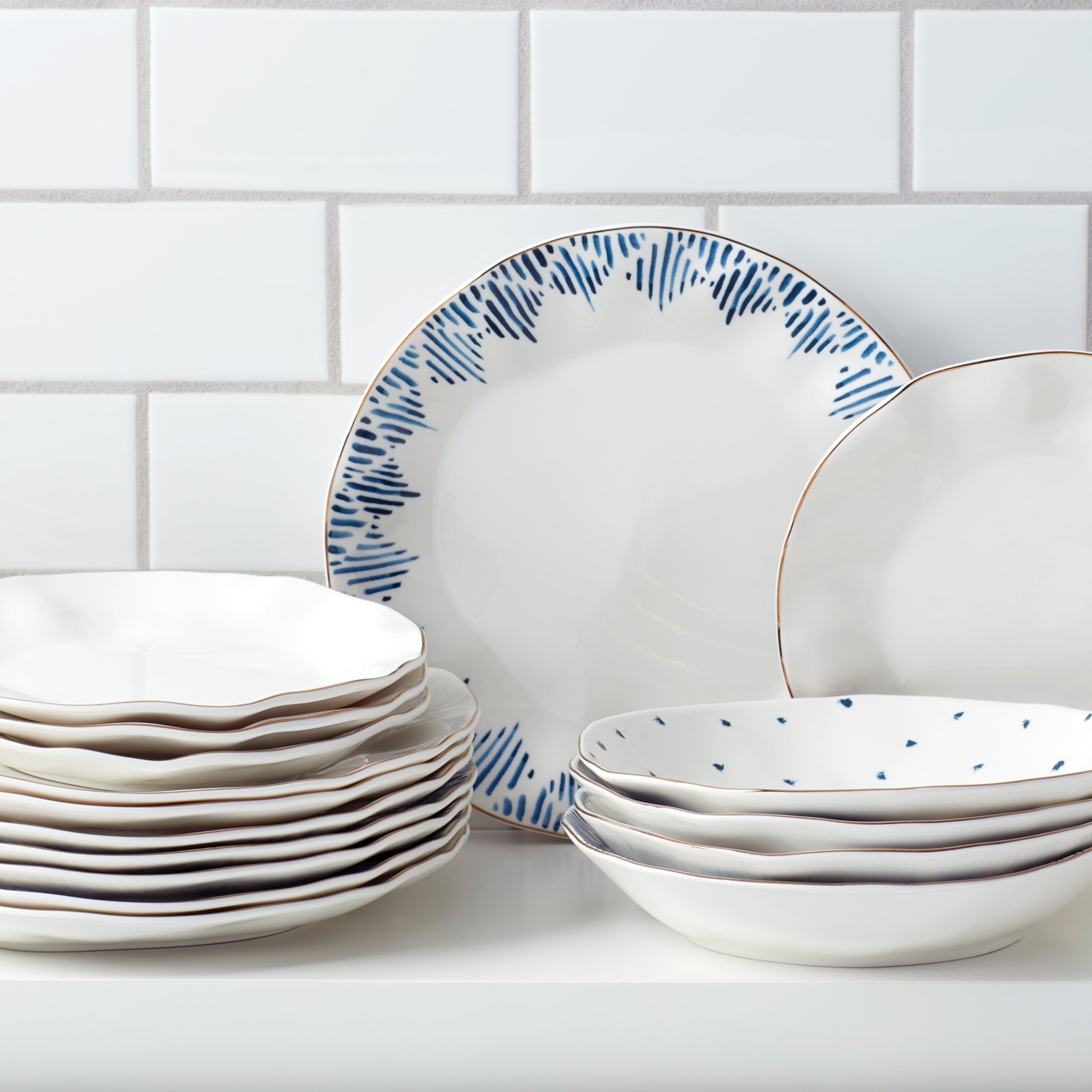 Blue Bay White Dinner Plates - Set of 4 - Image 4