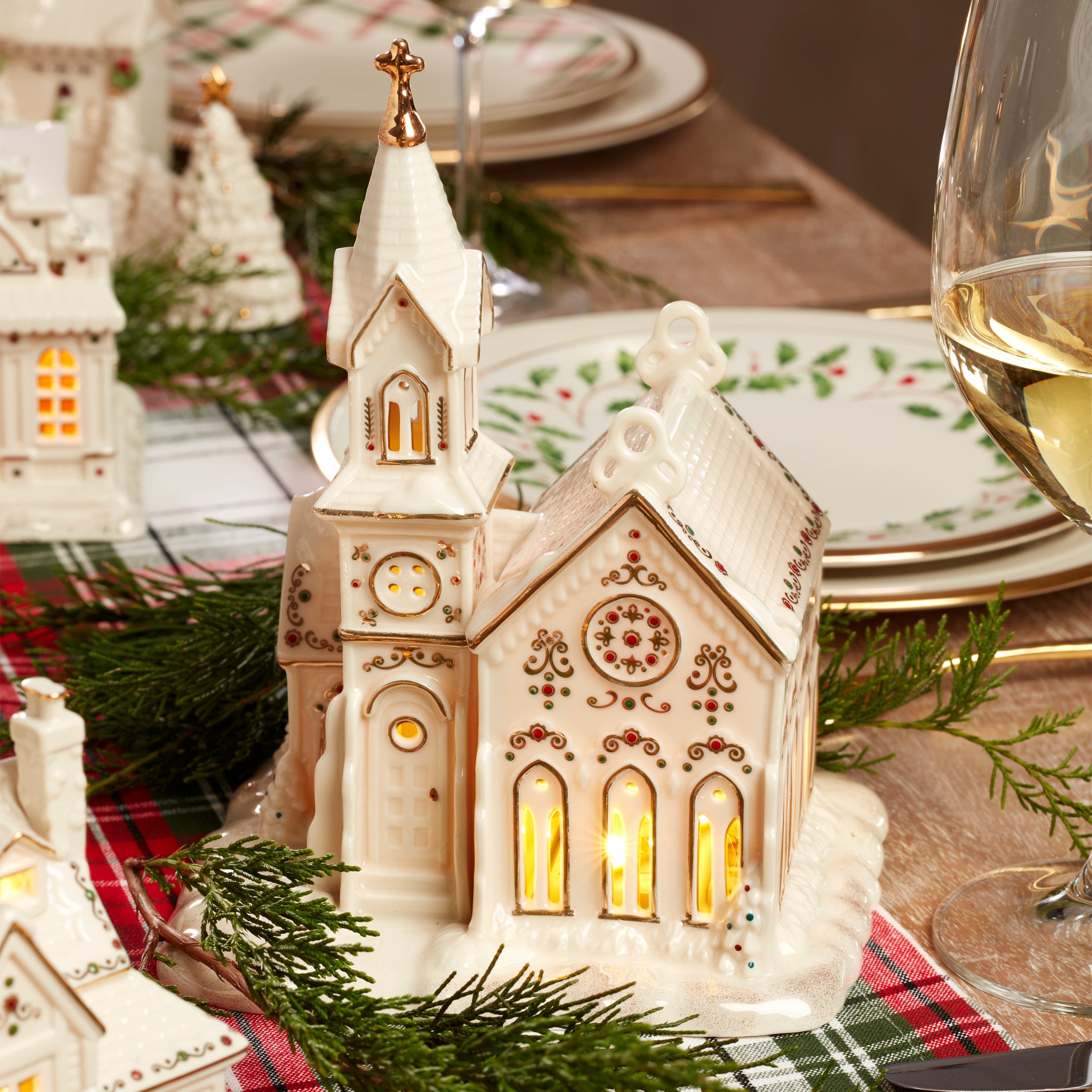 Mistletoe Park Light-Up Village Church Figurine - Image 4