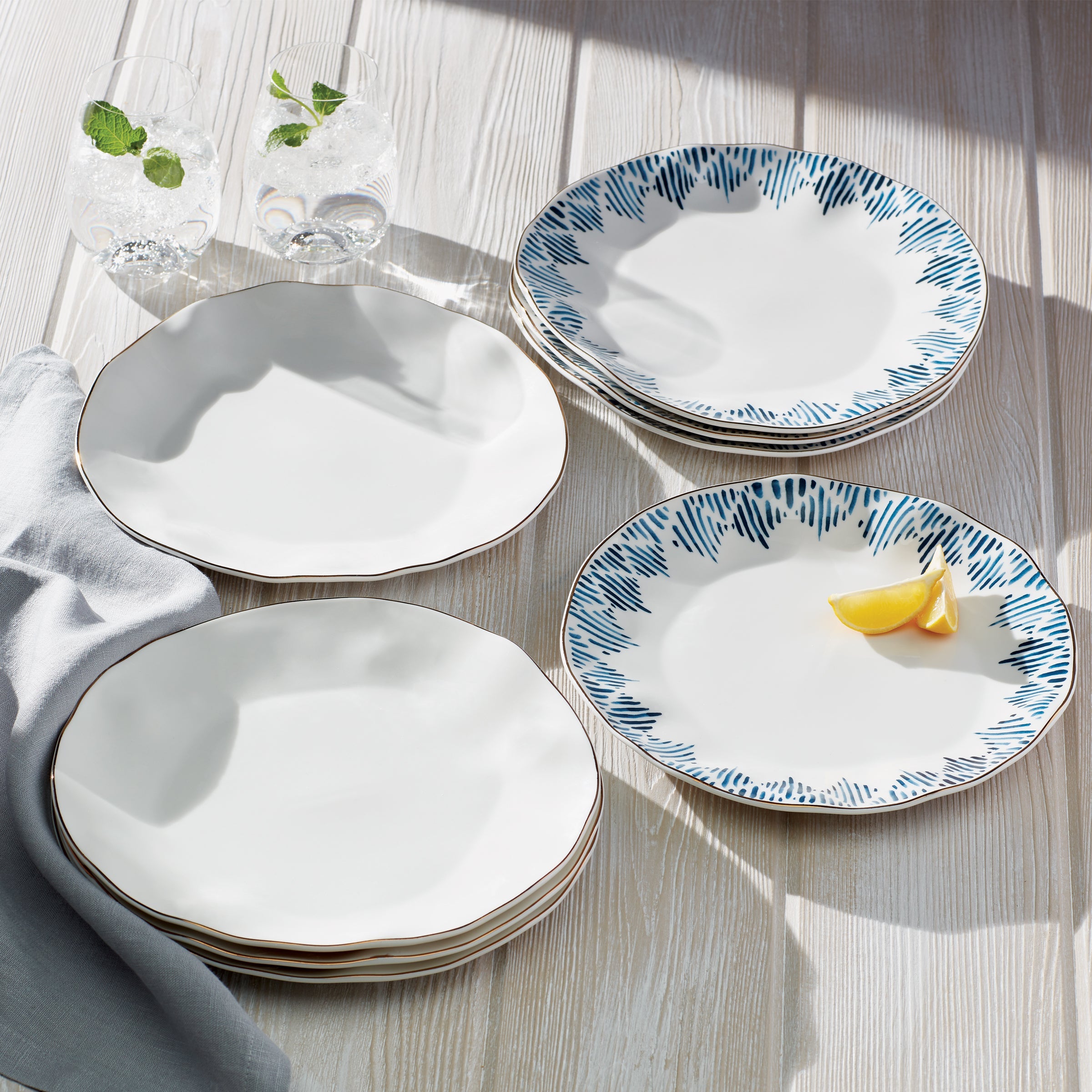 Blue Bay White Dinner Plates - Set of 4 - Image 2