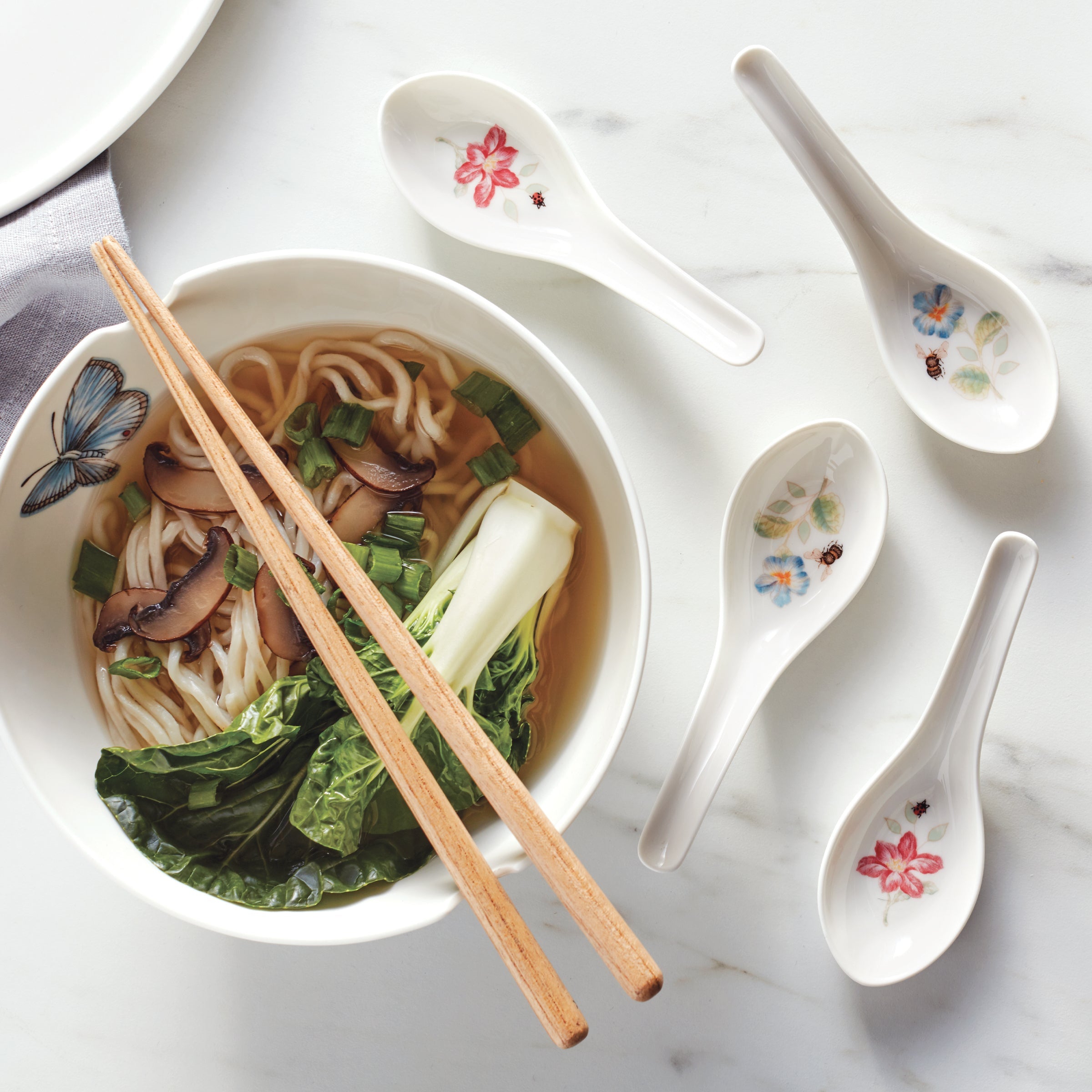 Butterfly Meadow Bowl & Chopsticks - Image 4