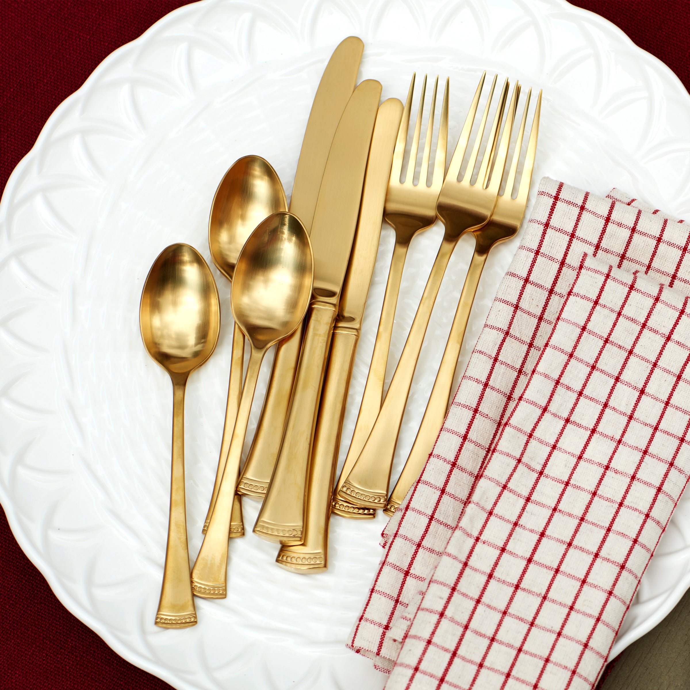 Portola Gold Satin 60 Piece Flatware Set - Image 8