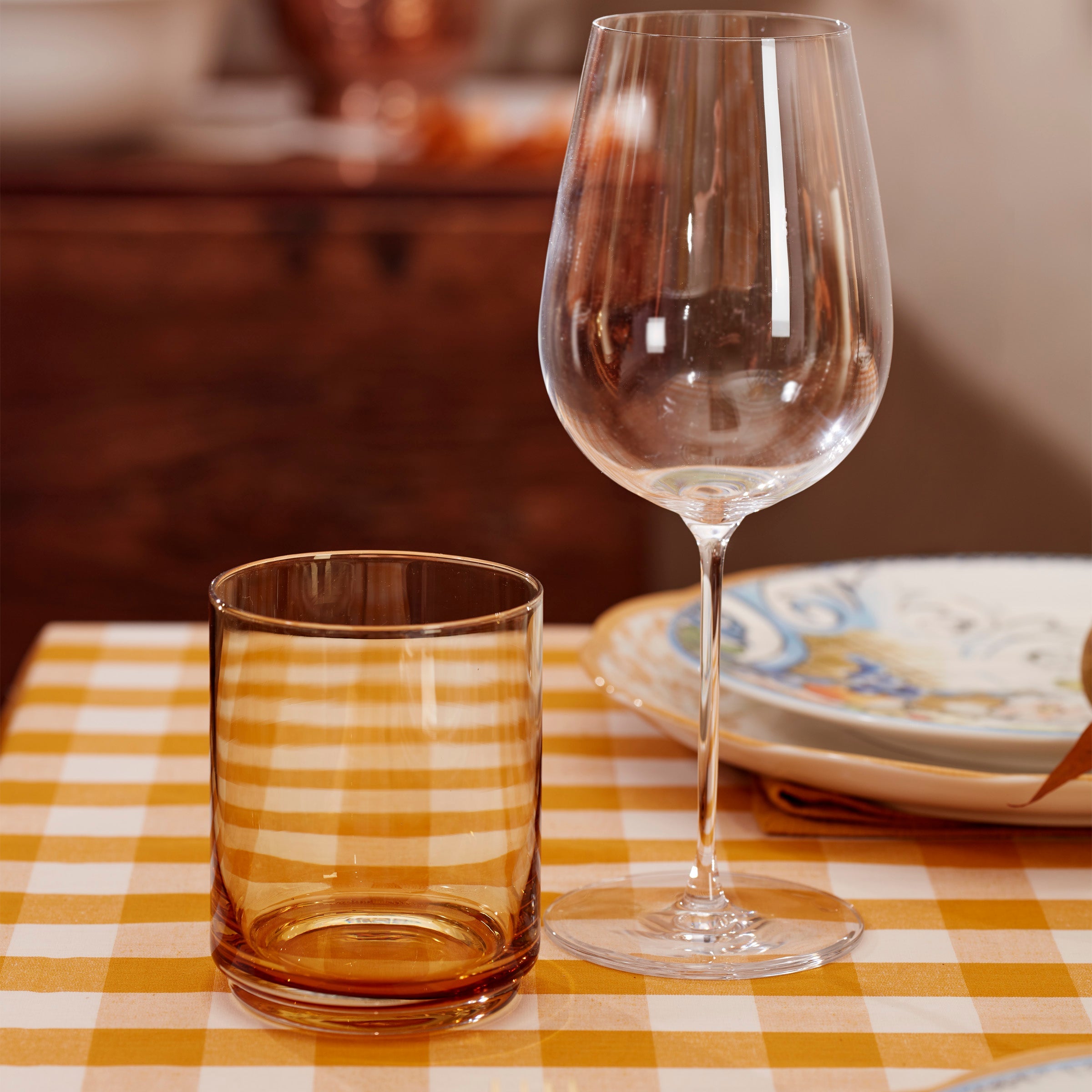 Tuscany Classics Stackable Amber Tall Glasses - Set Of 4 - Image 10