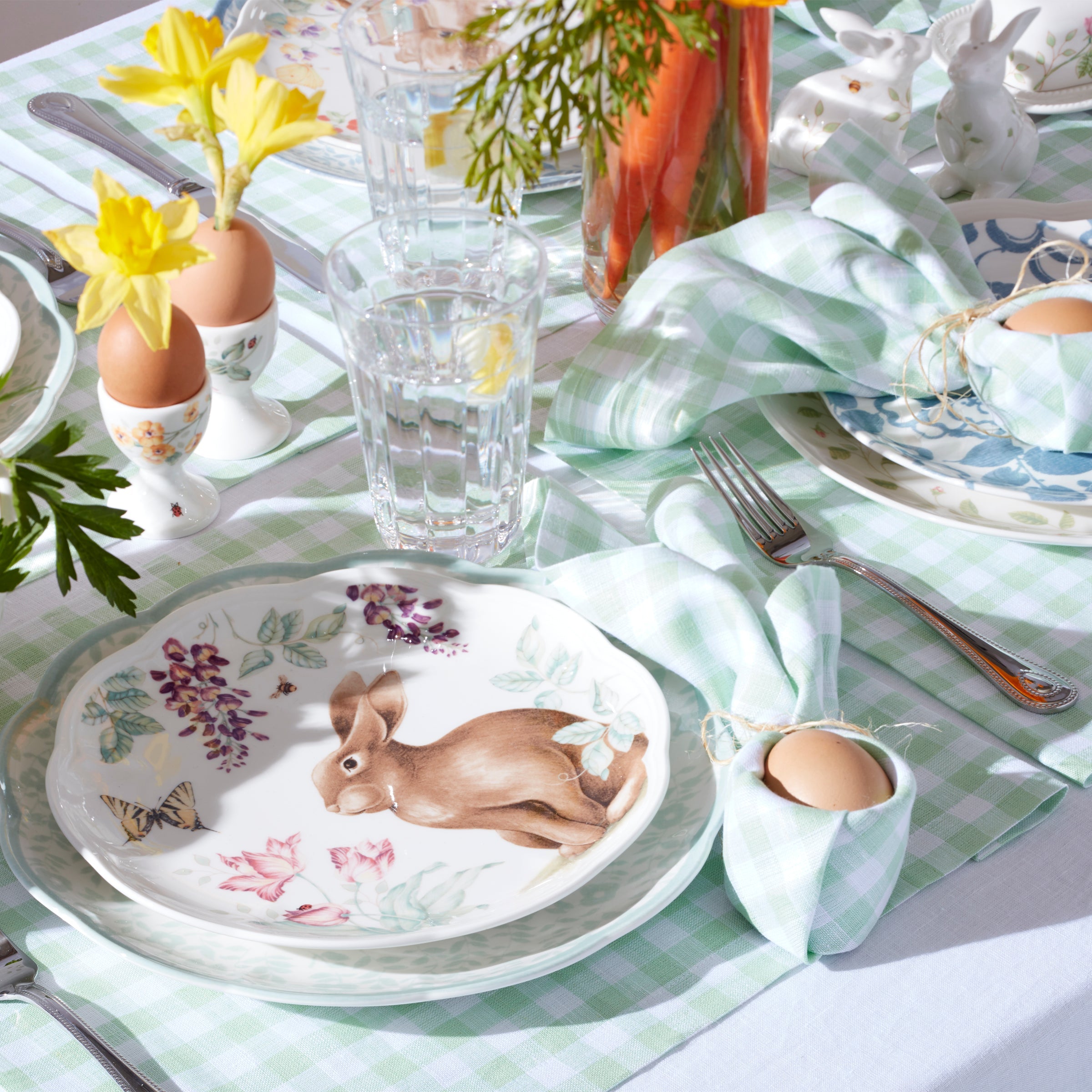 Butterfly Meadow Bunny Accent Plates - Set of 4 - Image 8