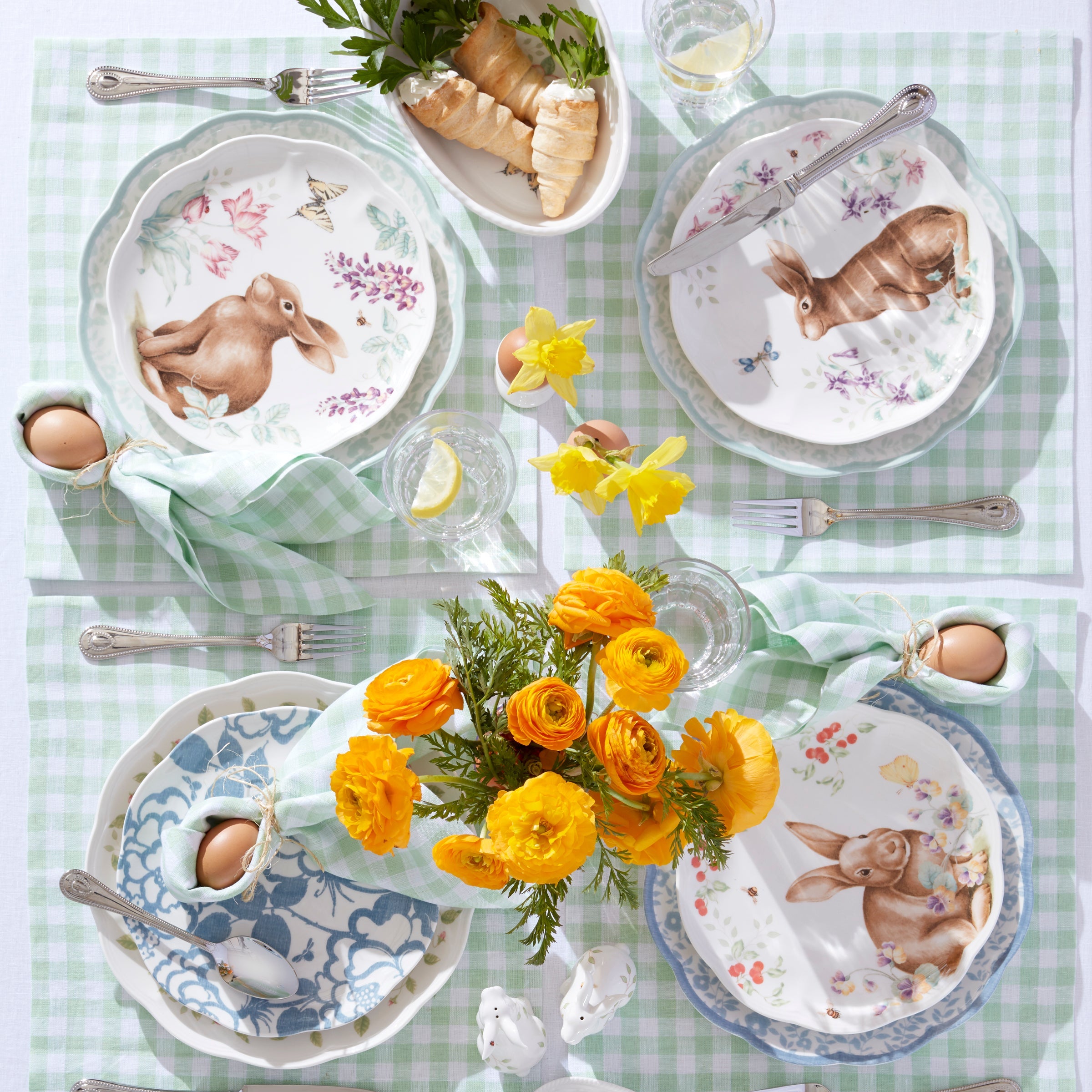 Butterfly Meadow Bunny Accent Plates - Set of 4 - Image 2
