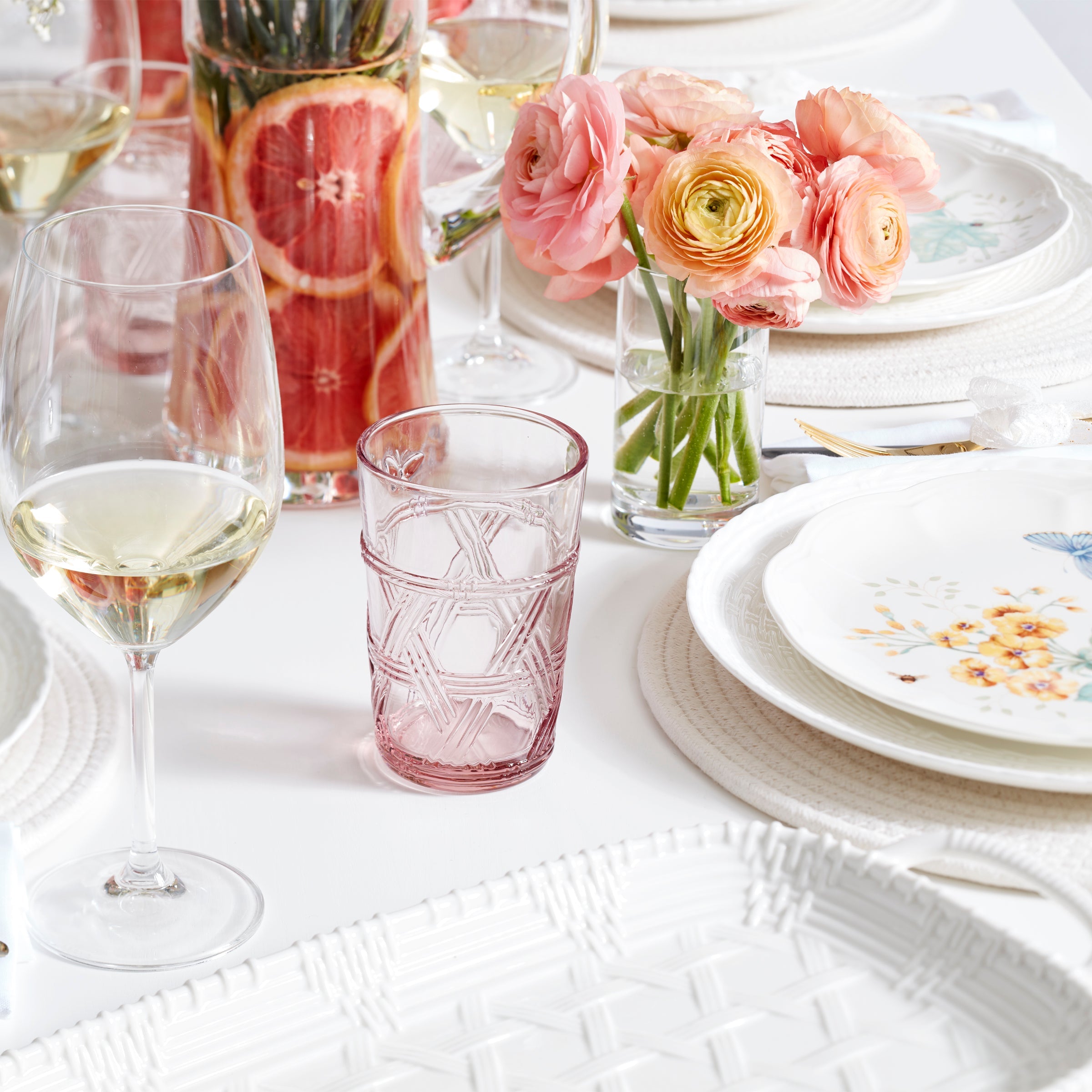 Butterfly Meadow Pink Tall Glasses - Set Of 4 - Image 3