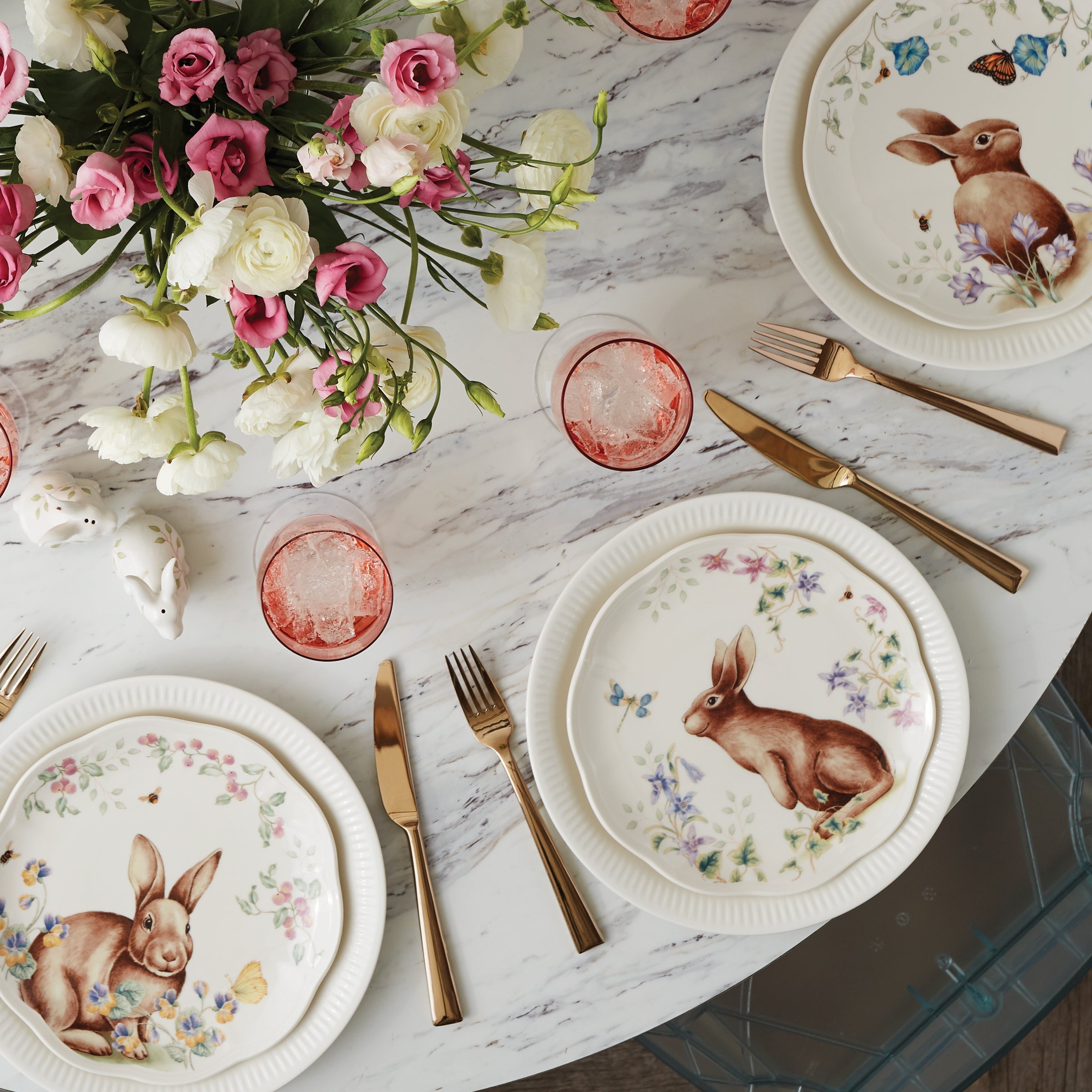 Butterfly Meadow Bunny Accent Plates - Set of 4 - Image 5