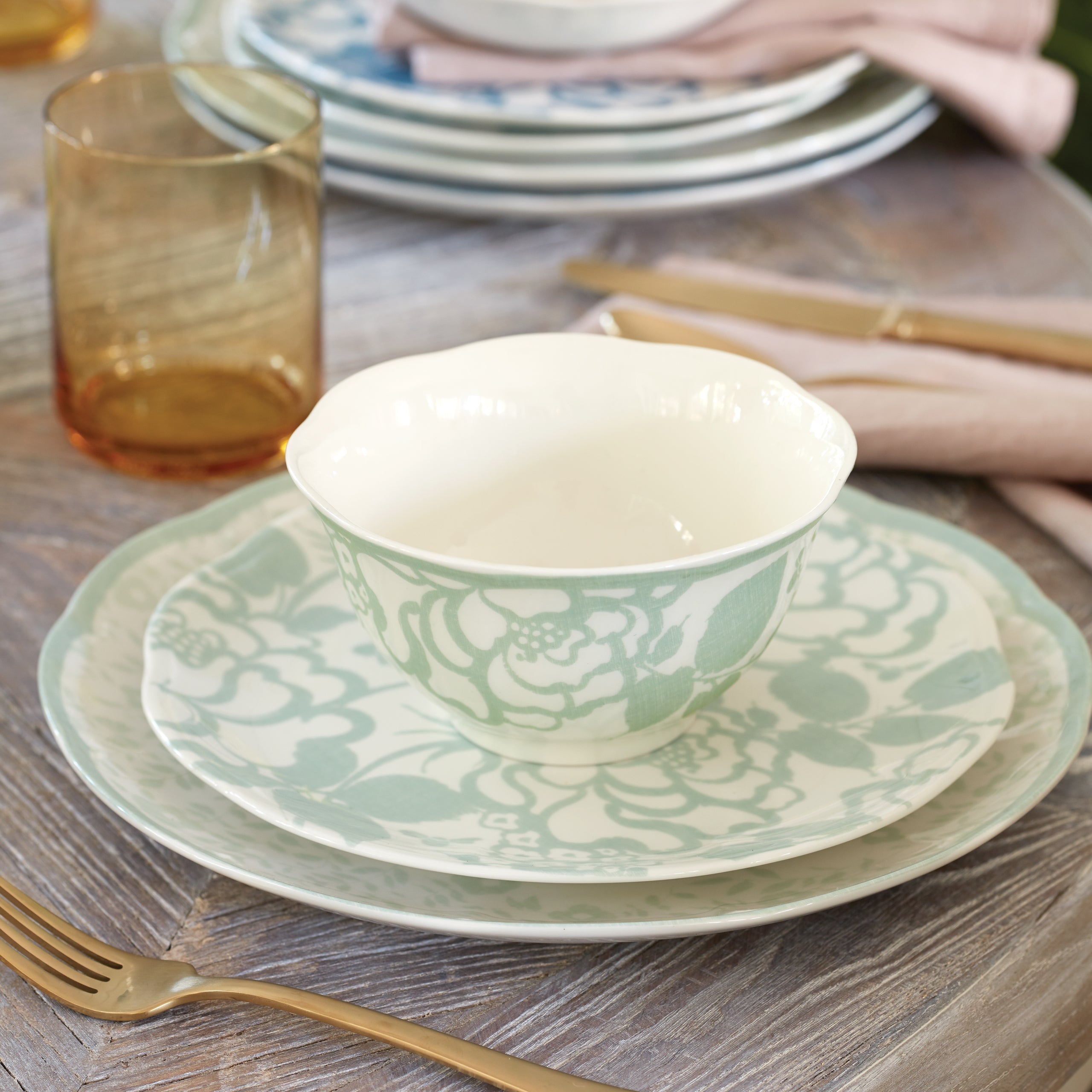 Butterfly Meadow Cottage Sage Accent Plates - Set of 4 - Image 4