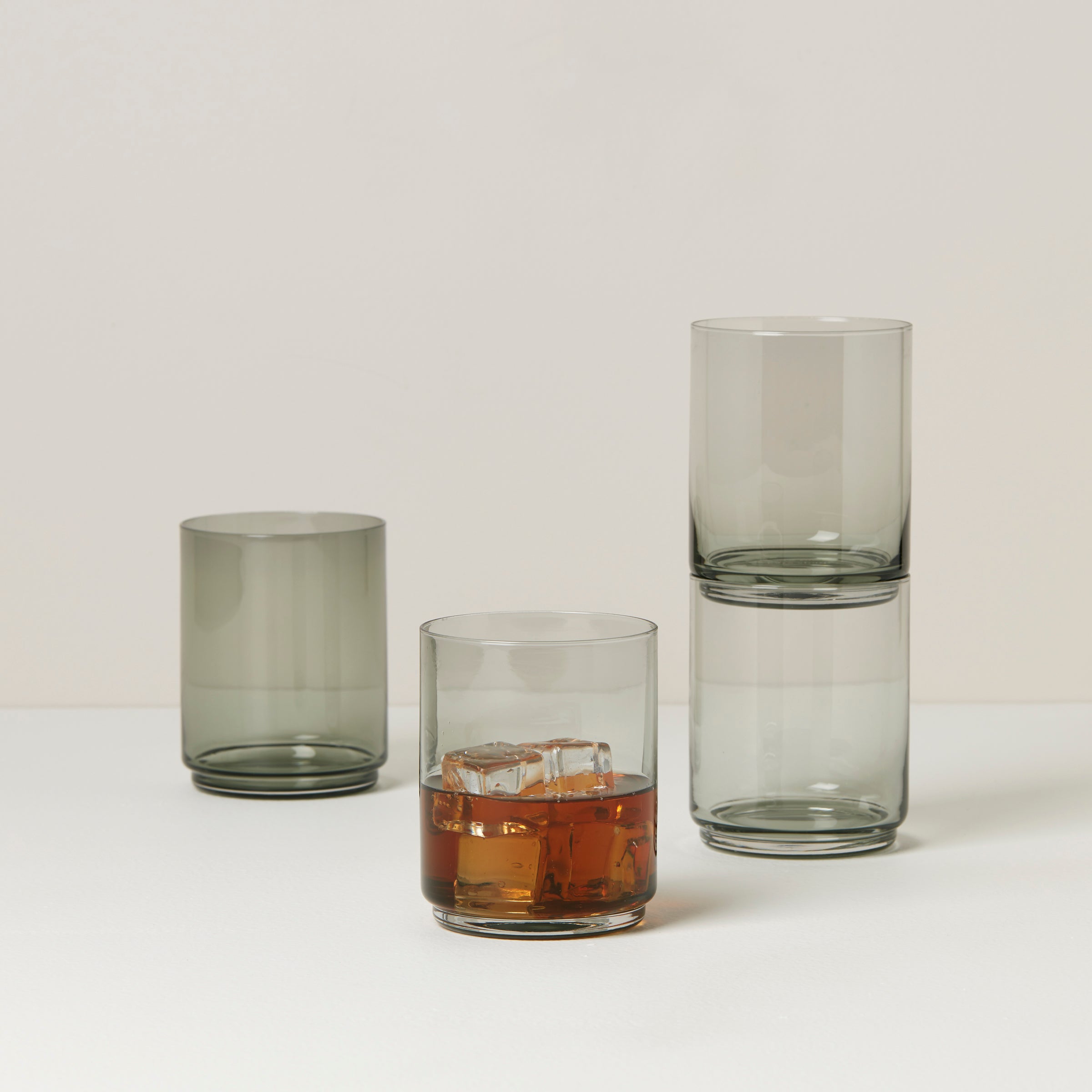Tuscany Classics Stackable Smoke Tall Glasses - Set Of 4 - Image 2
