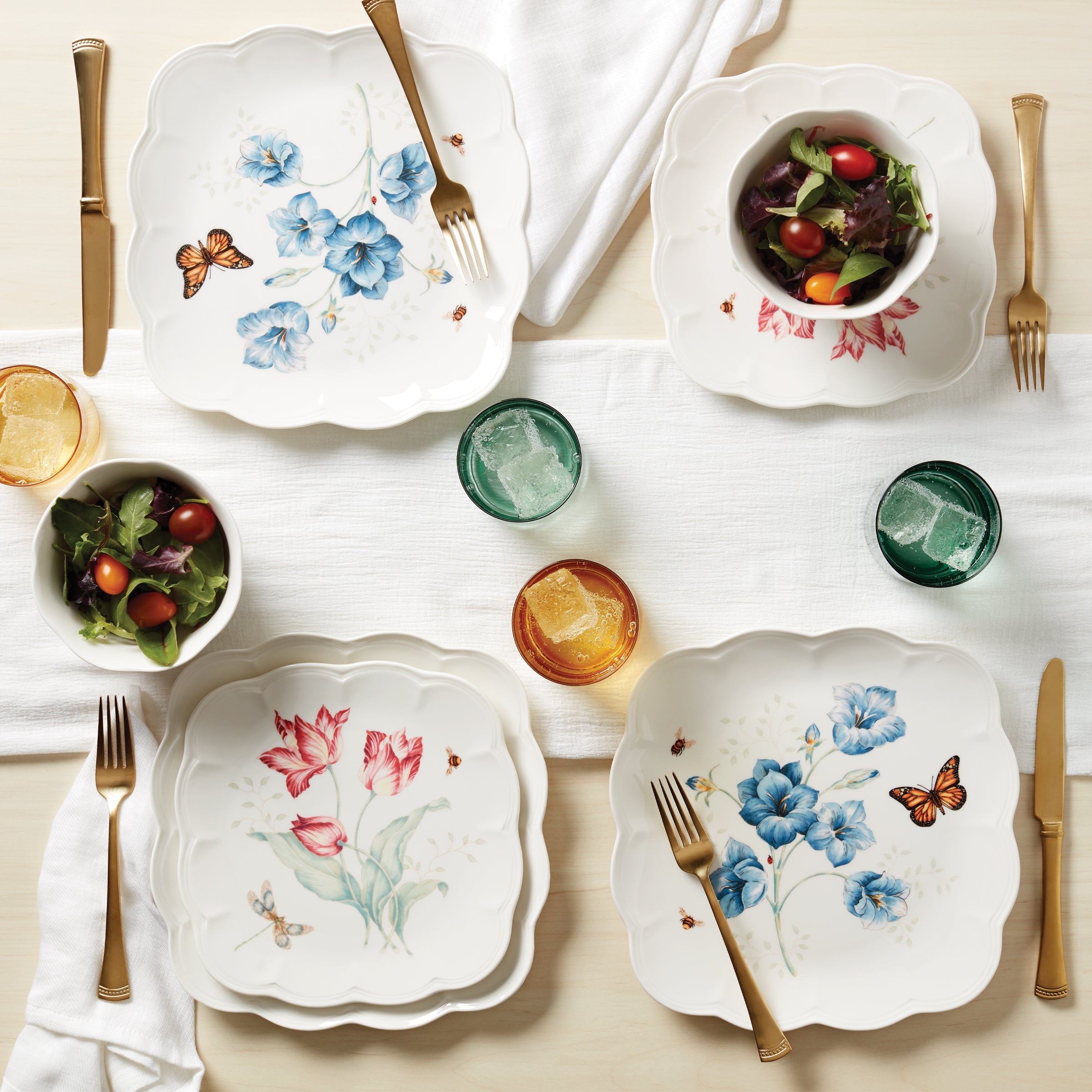 Butterfly Meadow Square Accent Plates - Set of 4 - Image 6