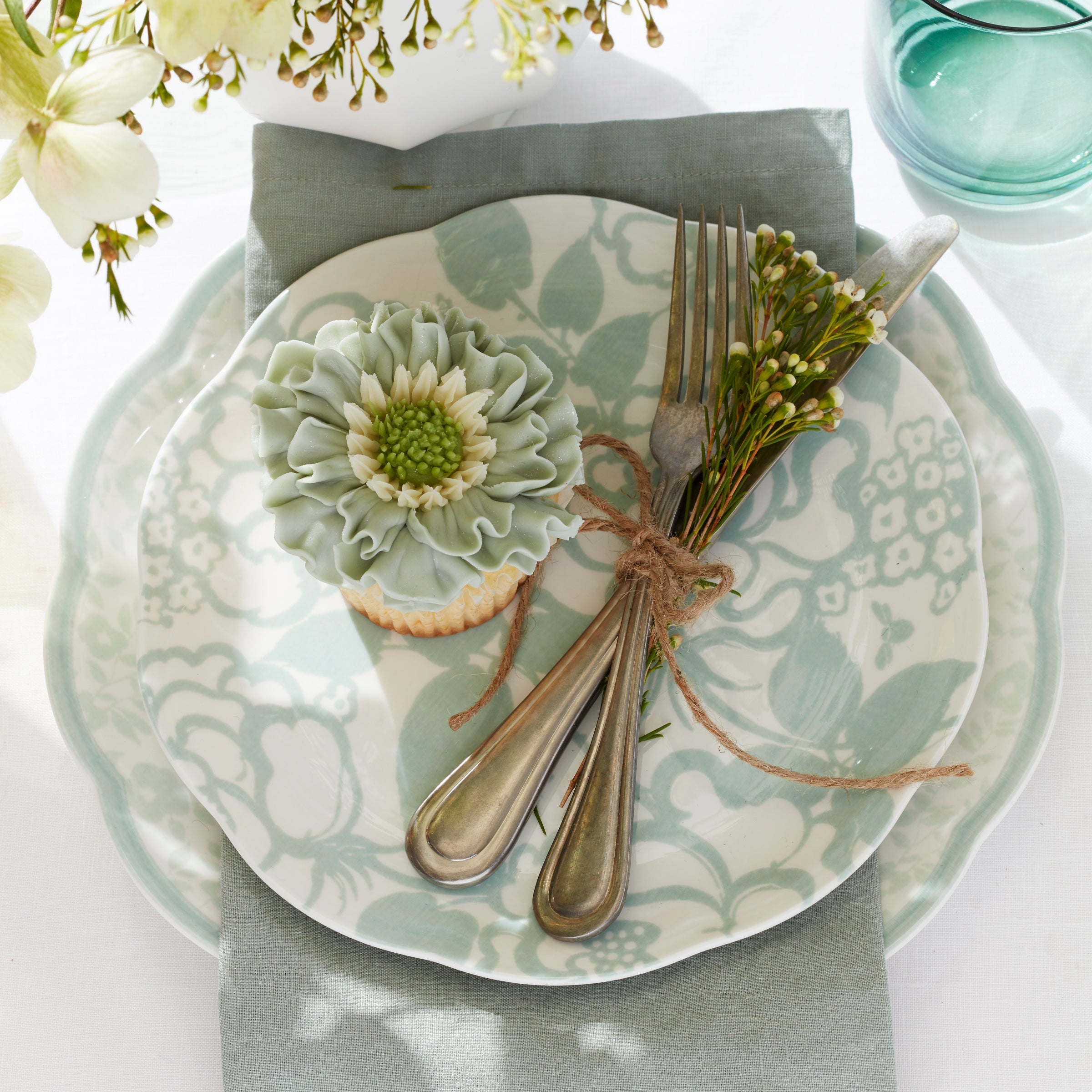 Butterfly Meadow Cottage Sage Accent Plates - Set of 4 - Image 3