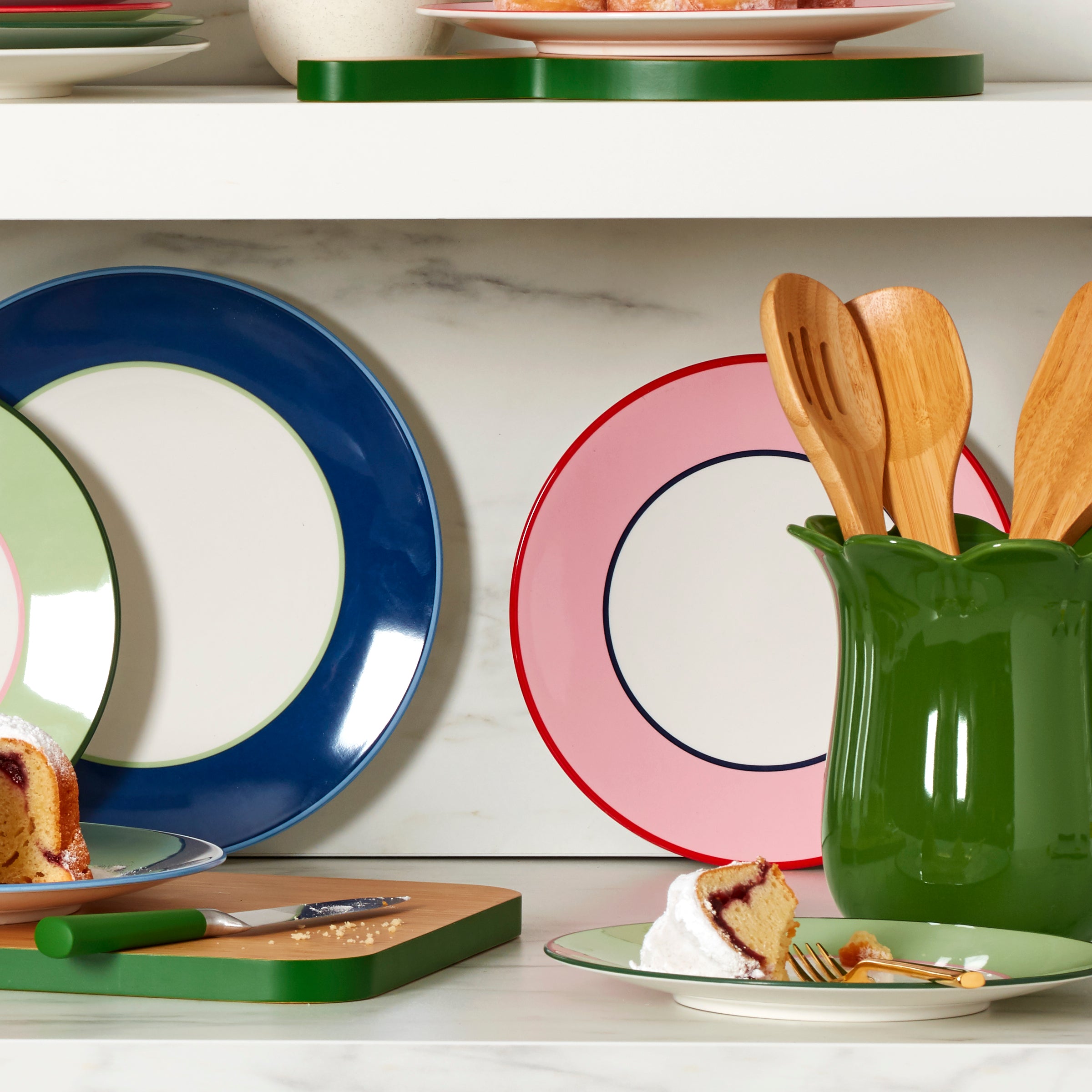 Make It Pop Dinner Plates - Set of 4 - Green/Pink - Image 3
