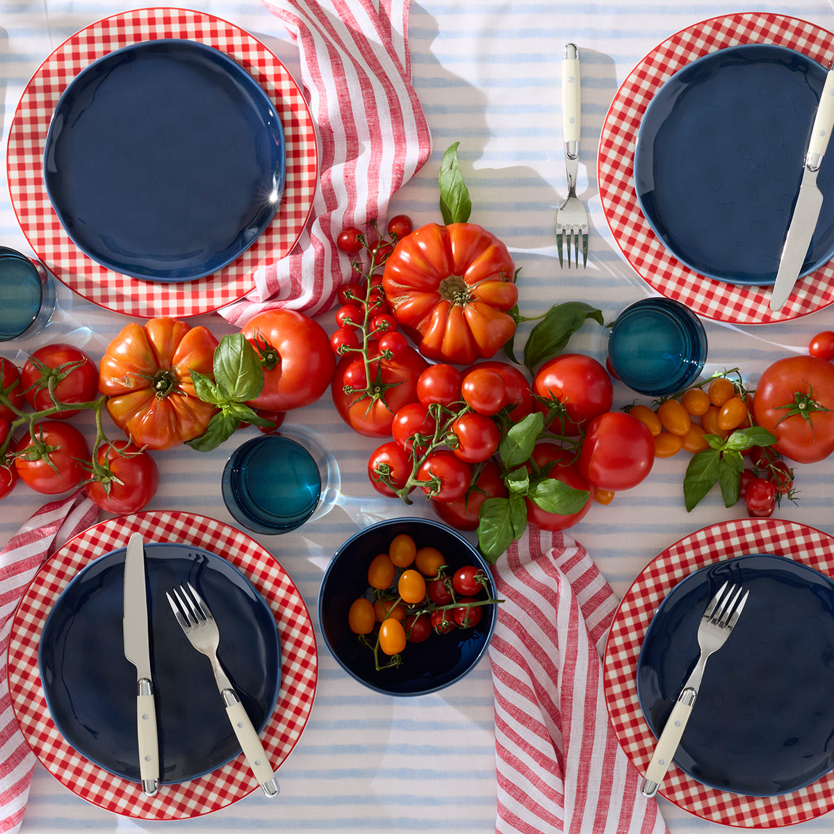 Bay Colors Blue Accent Plates - Set of 4 - Image 3