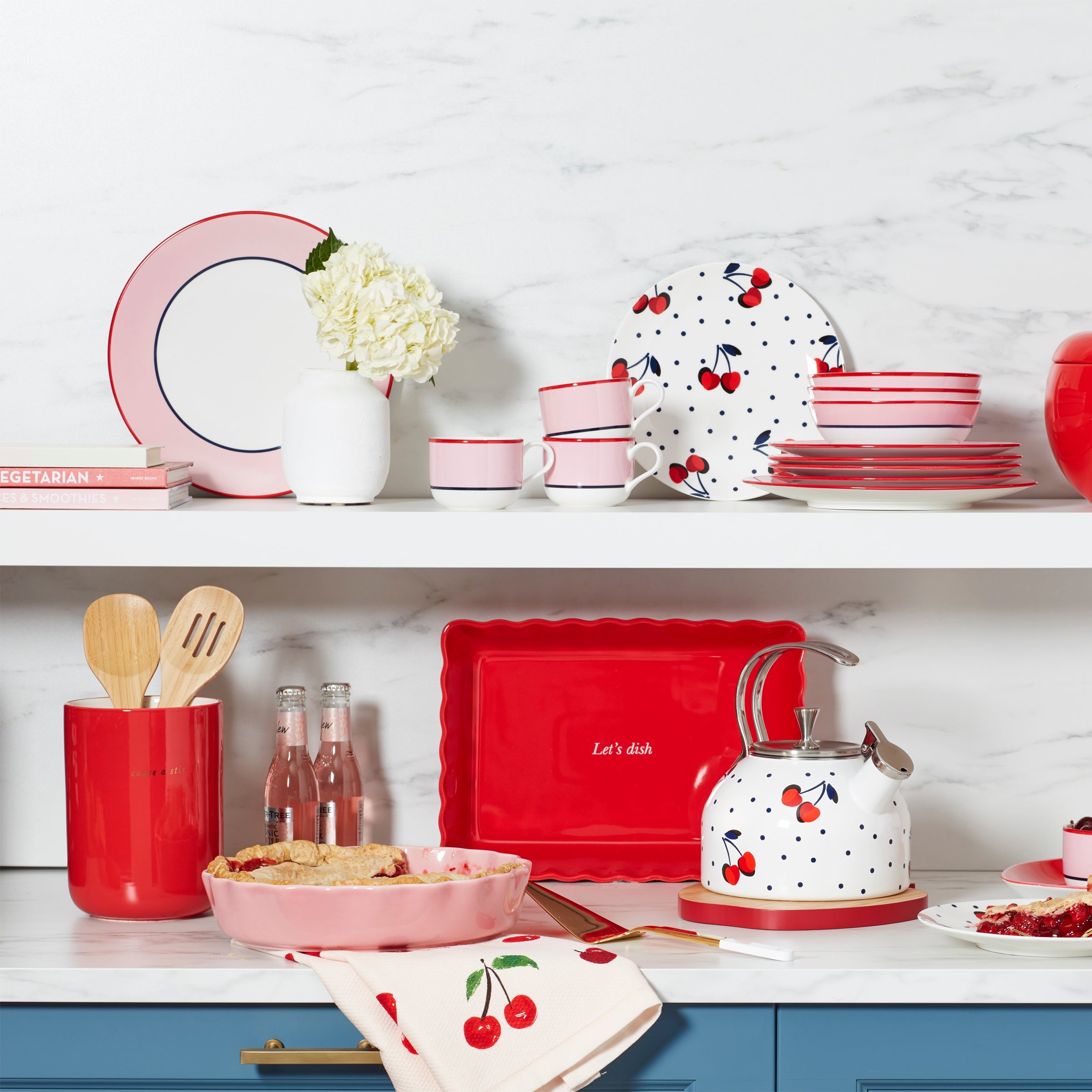 Make It Pop 12-Piece Dinnerware Set - Pink/Navy - Image 3
