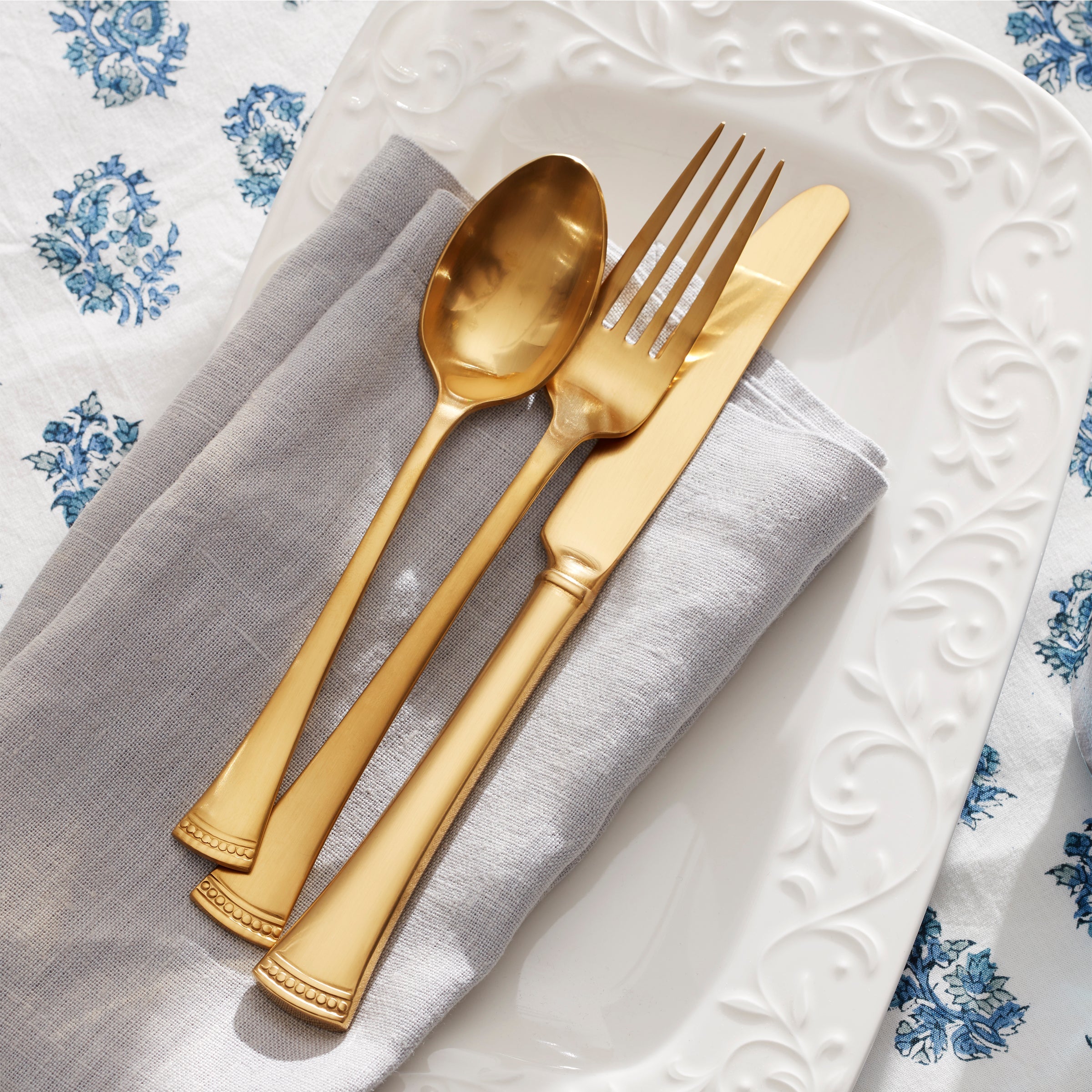 Portola Gold Satin 60 Piece Flatware Set - Image 9