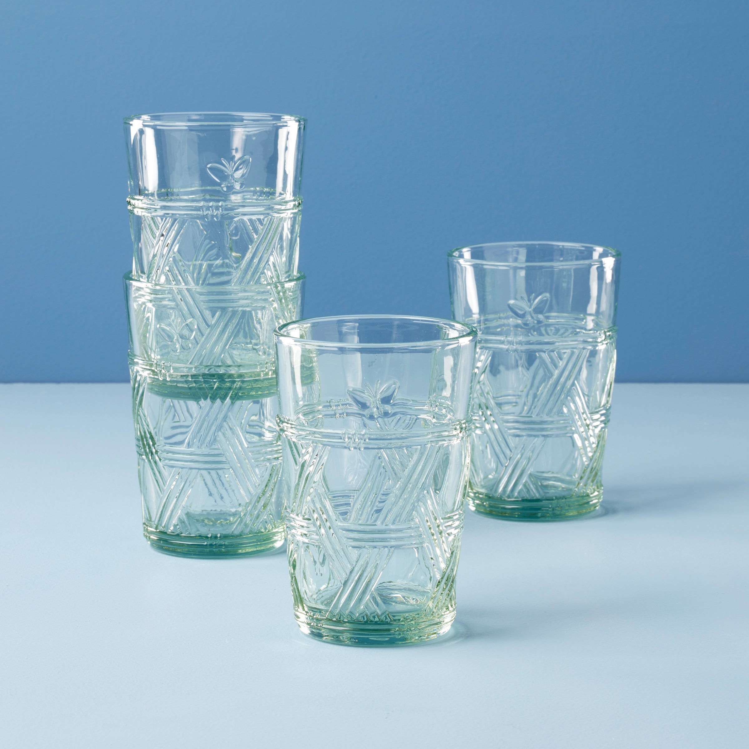 Butterfly Meadow Green Tall Glasses - Set Of 4