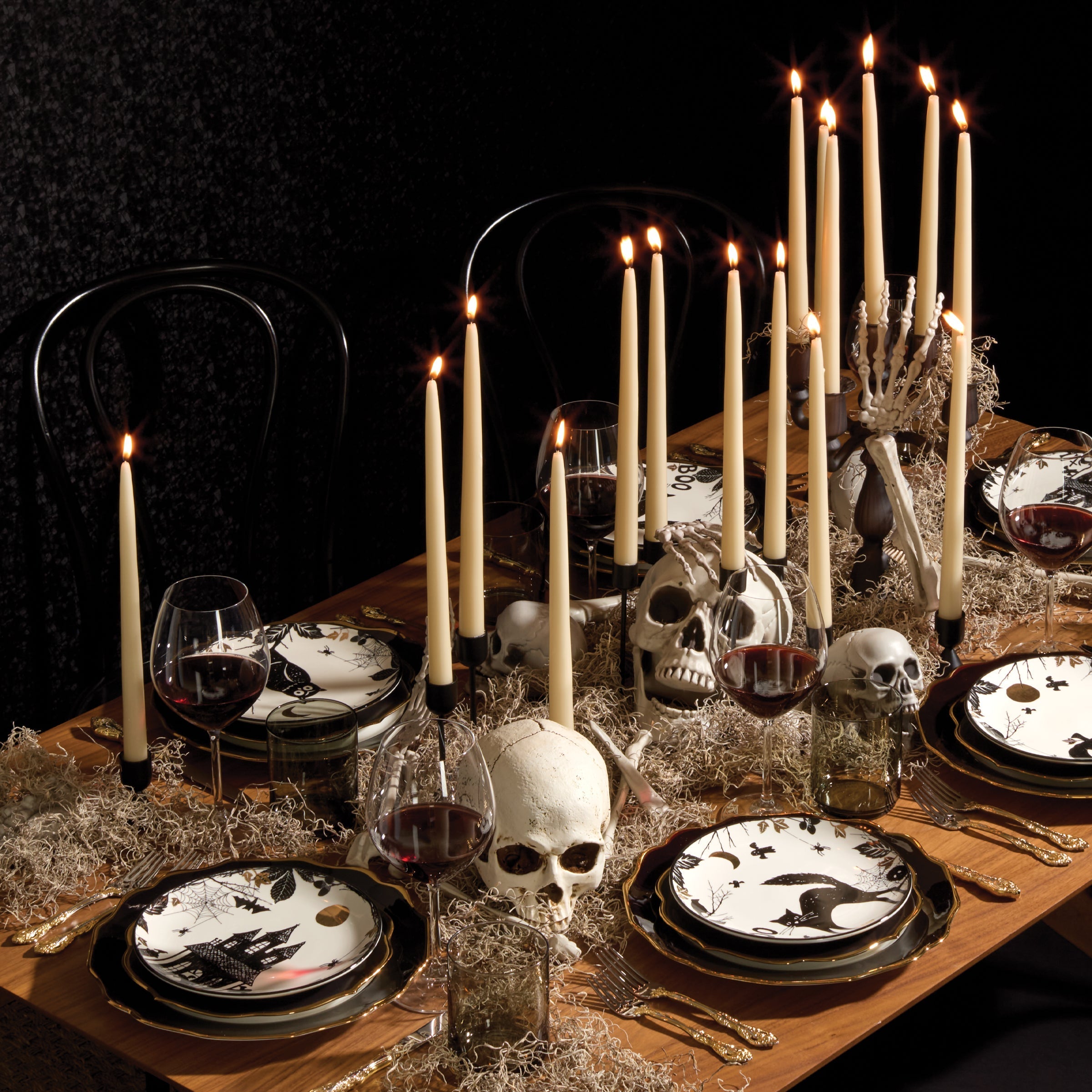 Vintage Halloween Haunted Accent Plates - Set of 4 - Image 3