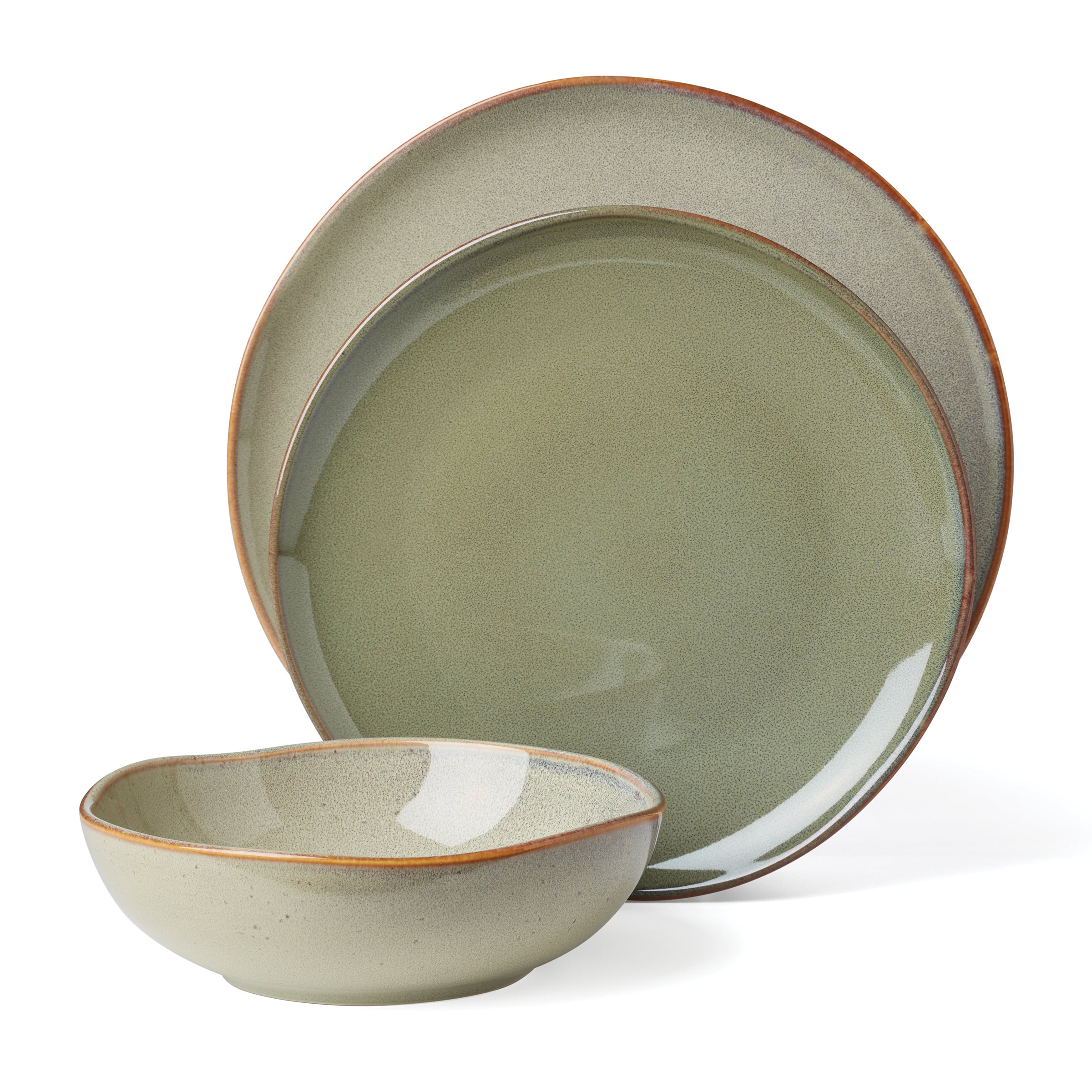 Organic Shades Sage 12-Piece Dinnerware Set - Image 5