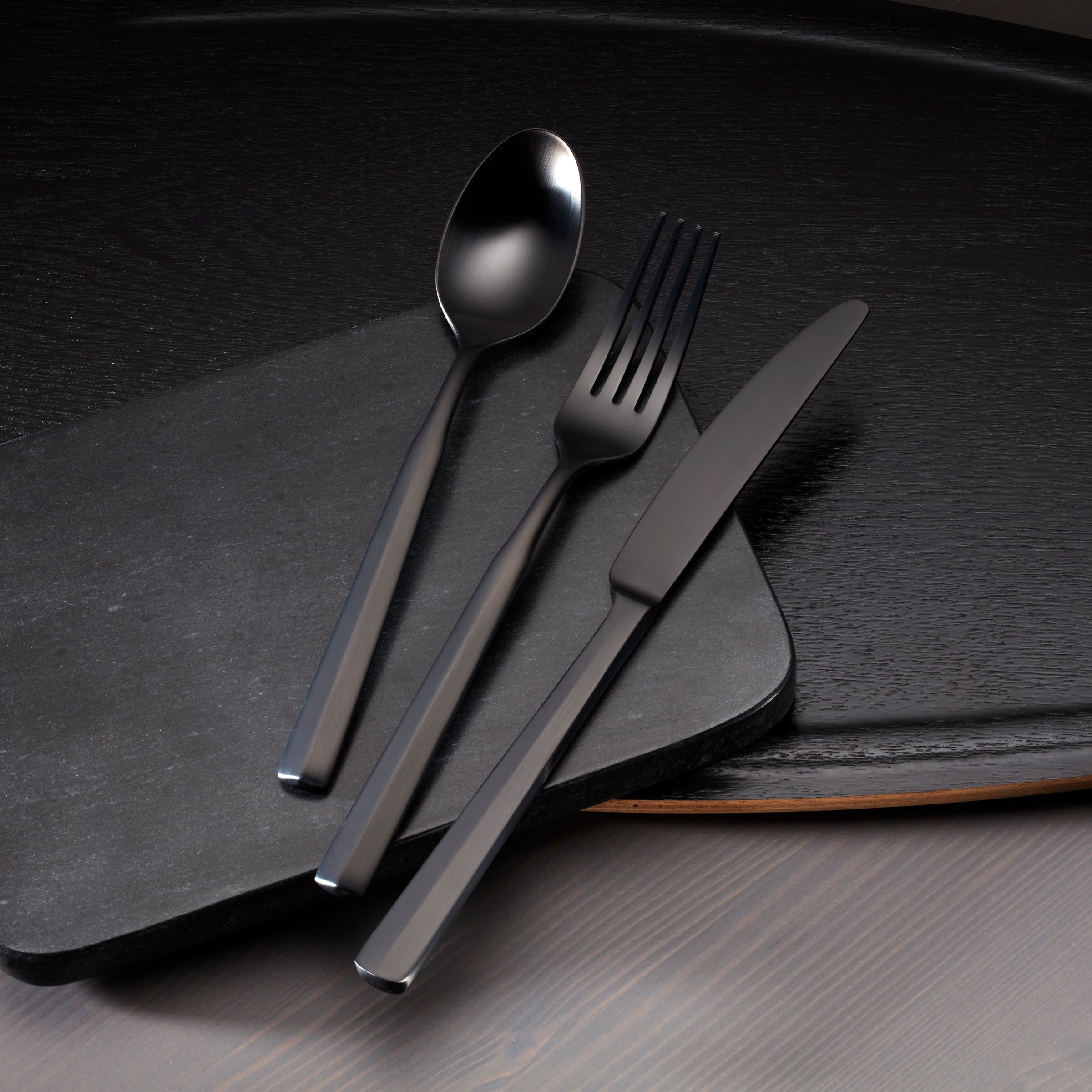 Ryder Black Satin 20 Piece Flatware Set - Image 4