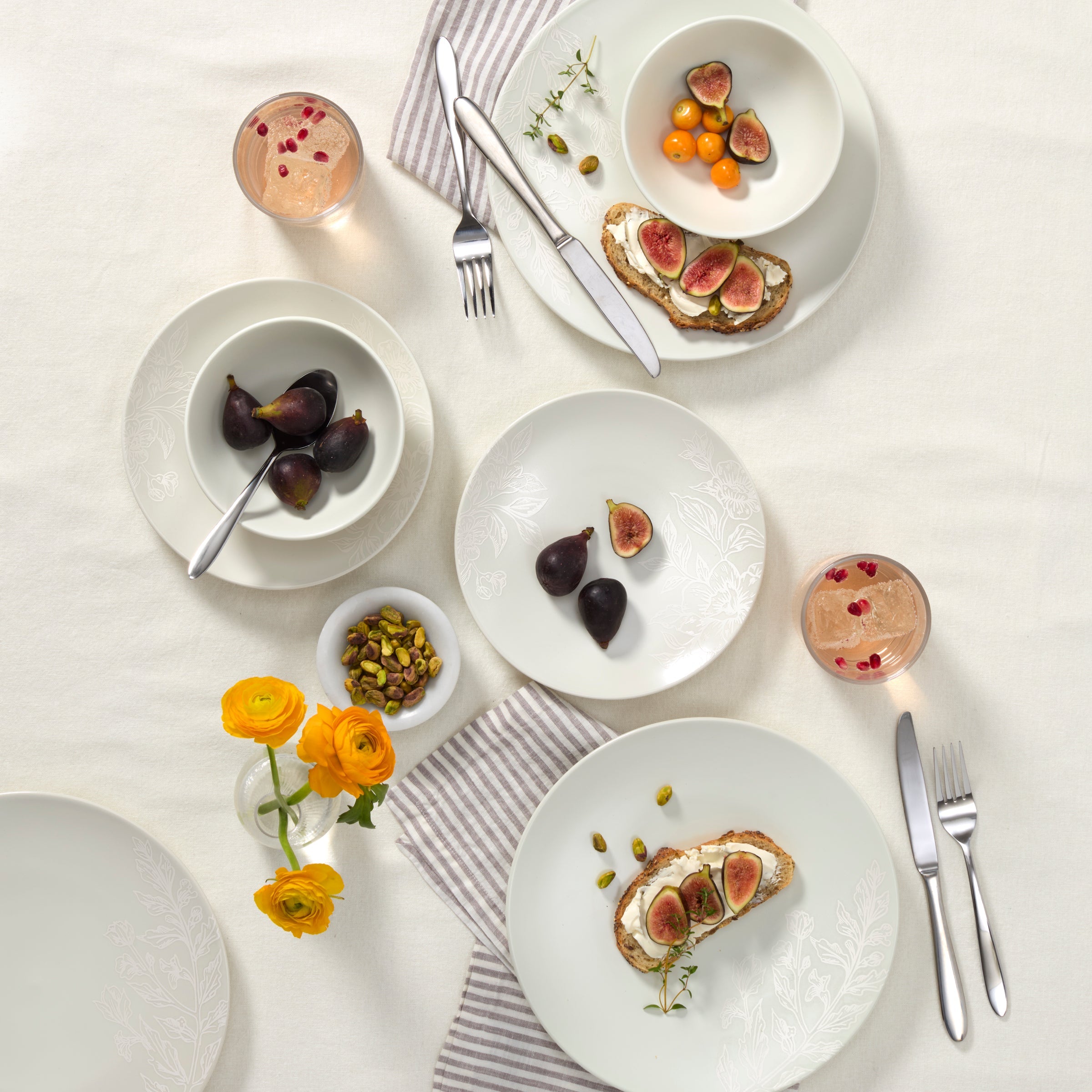 Roseto White 12-Piece Dinnerware Set - Image 3
