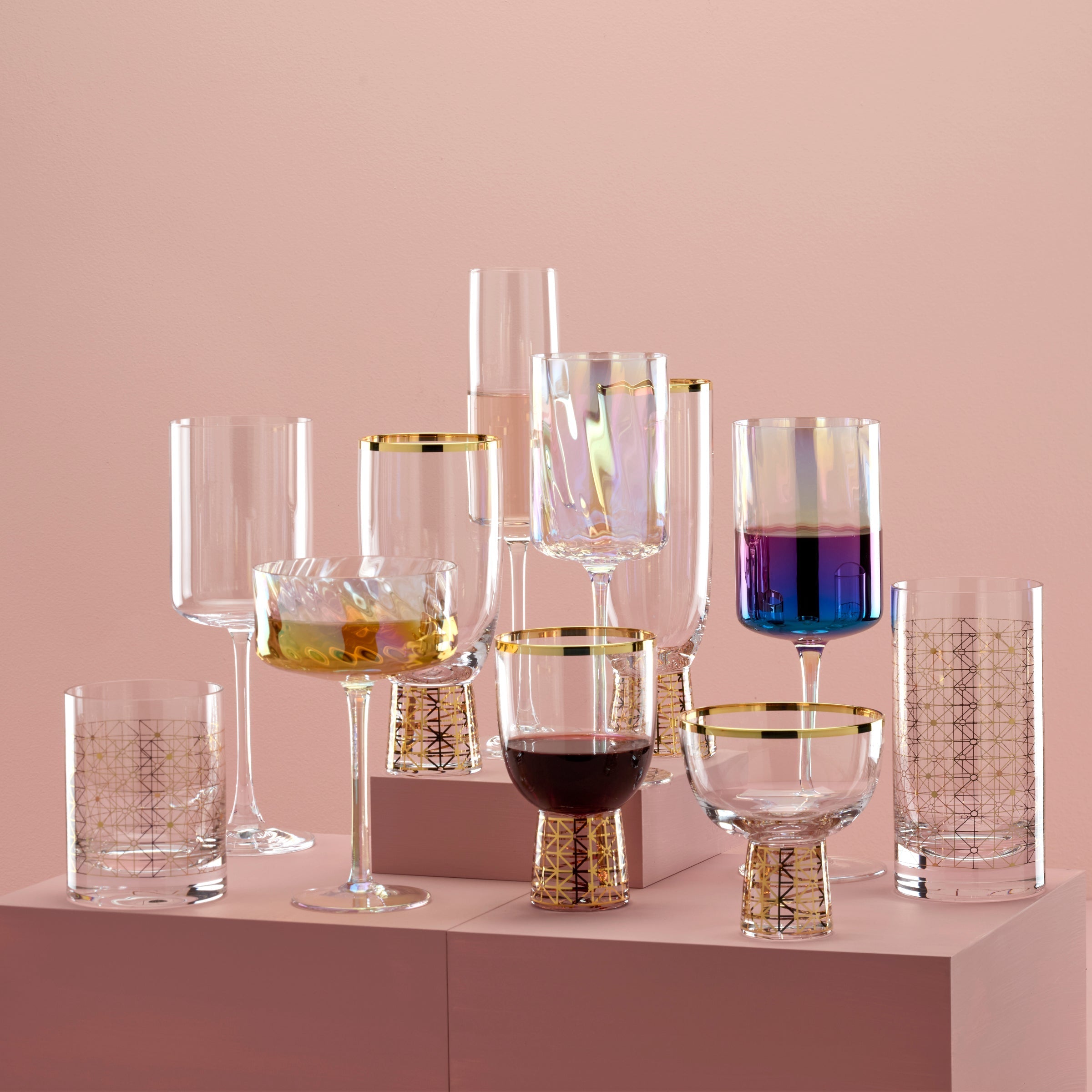Tuscany Classics Iridescent Red Wine Glasses - Set Of 4 - Image 3