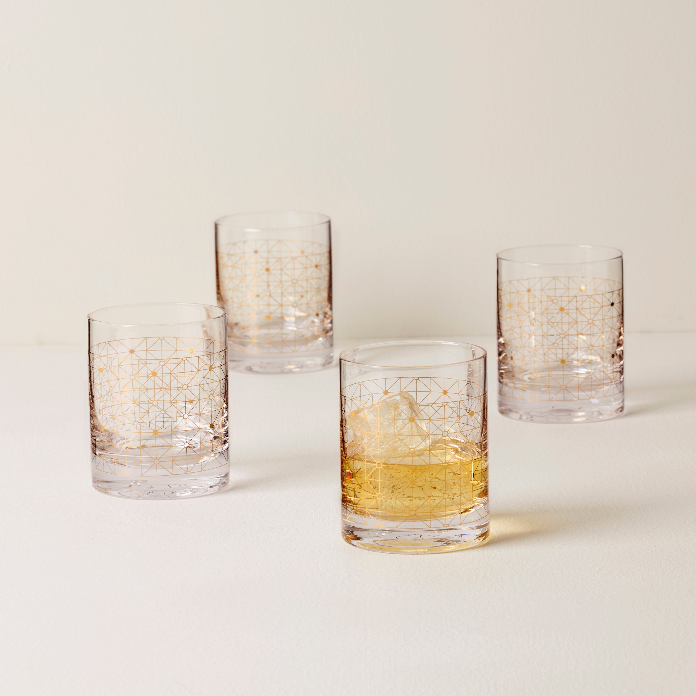 Tuscany Classics Gold Dust Double Old Fashion Glasses - Set - Image 2