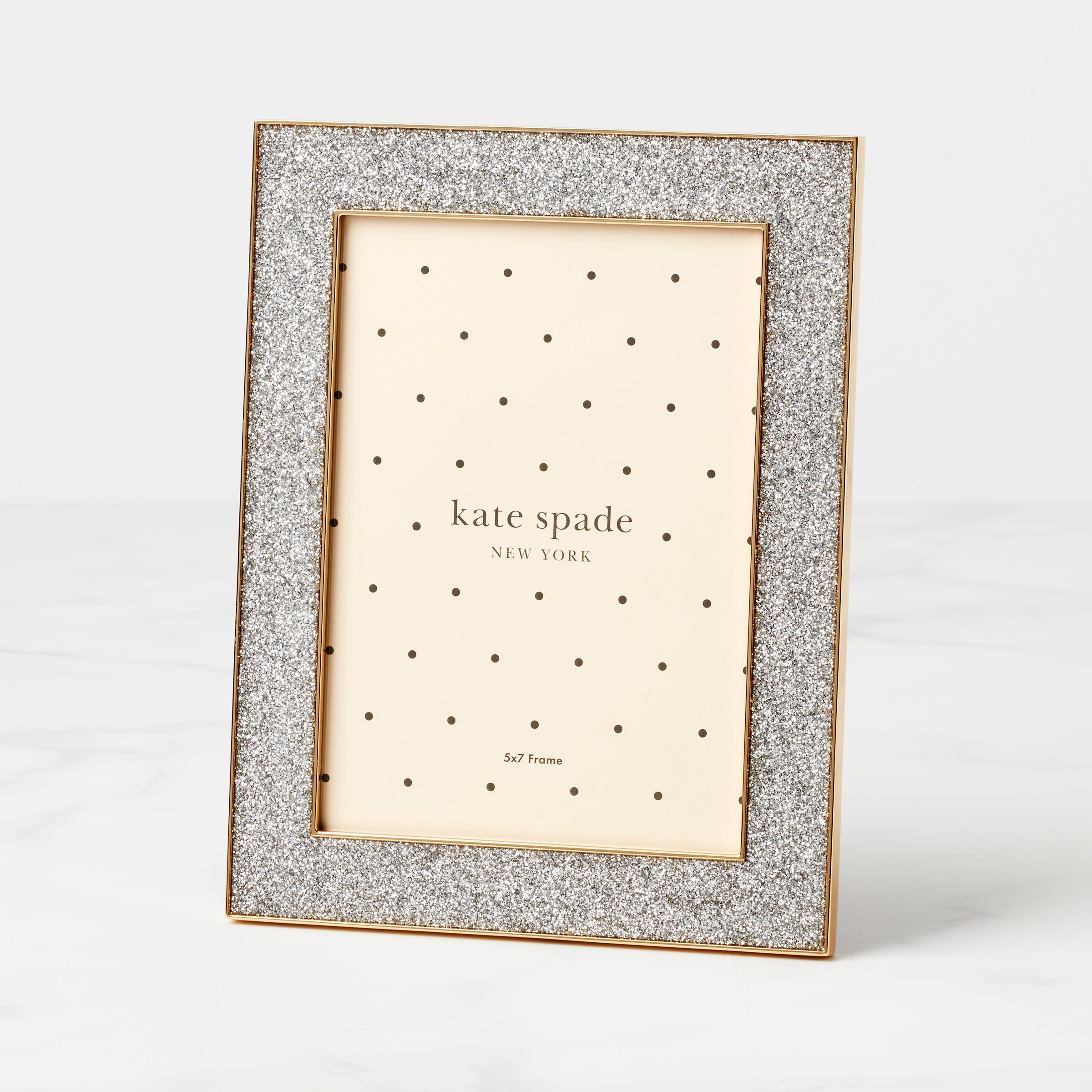 Sitting Pretty 5 X 7 Silver Glitter Frame