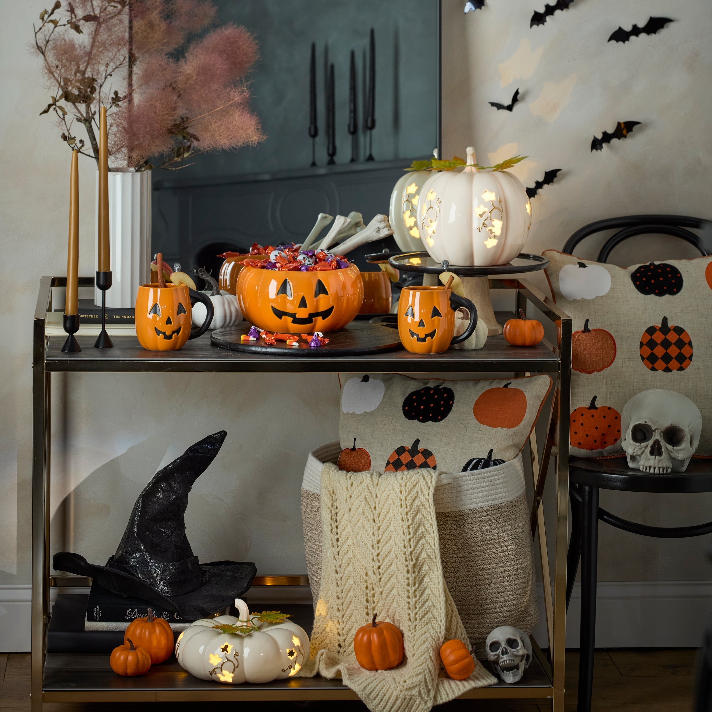 Vintage Halloween Figural Pumpkin Mugs - Set of 4 - Image 3