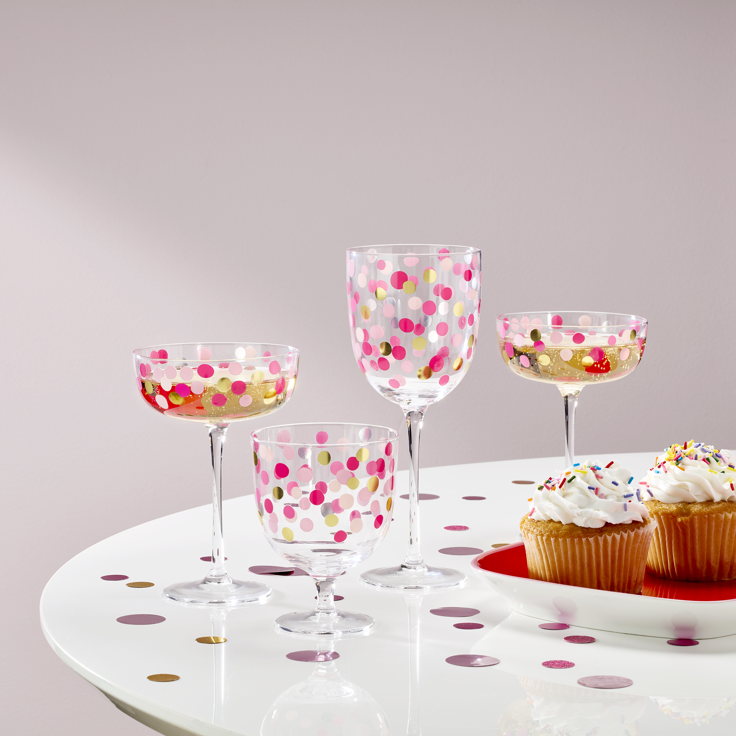 It's Raining Confetti Coupe Glasses - Set Of 4 - Image 2