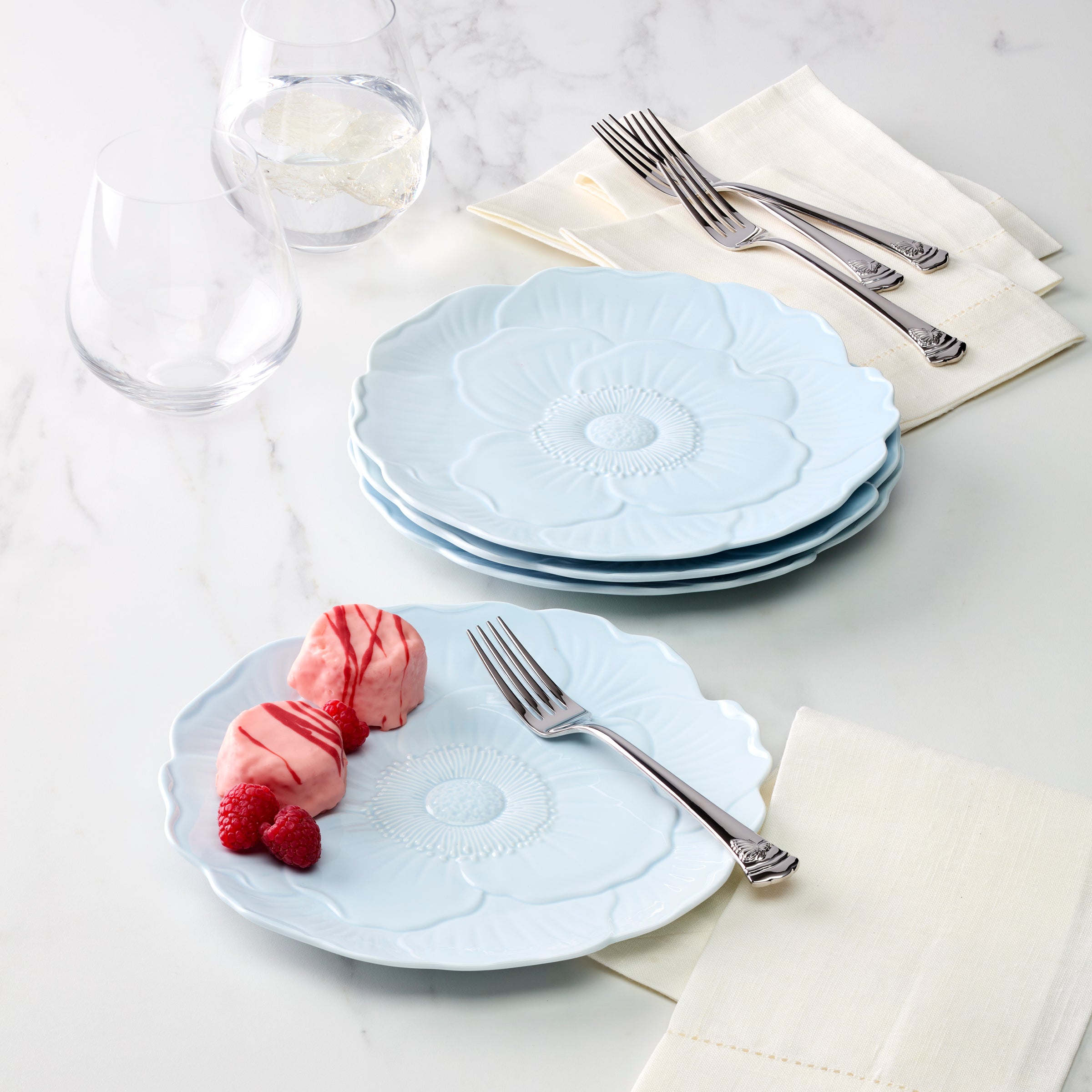 Butterfly Meadow Floral Blue Accent Plates - Set of 4 - Image 2