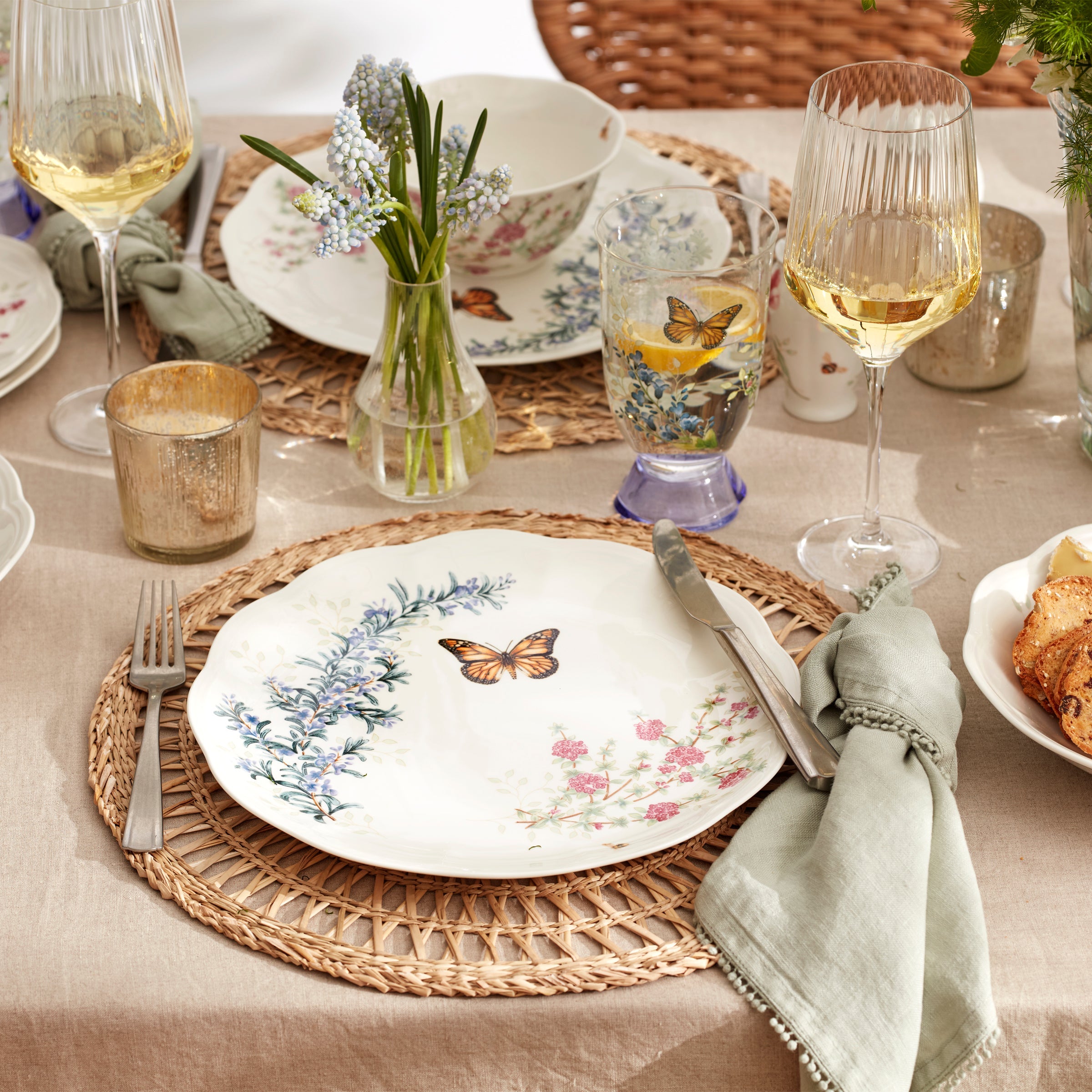 Butterfly Meadow Herbs 12-Piece Dinnerware Set - Image 4