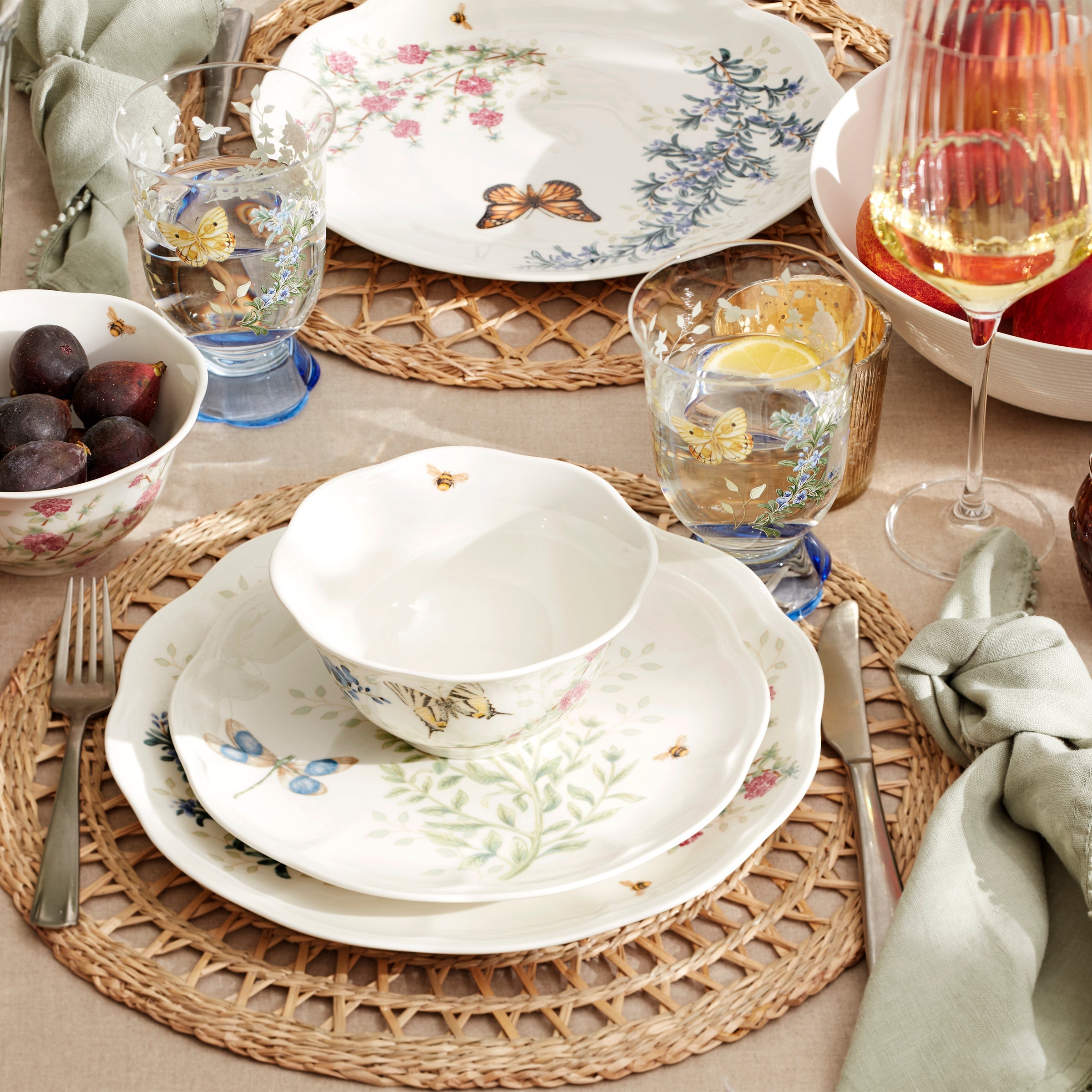 Butterfly Meadow Herbs Rice Bowls - Set of 4 - Image 4