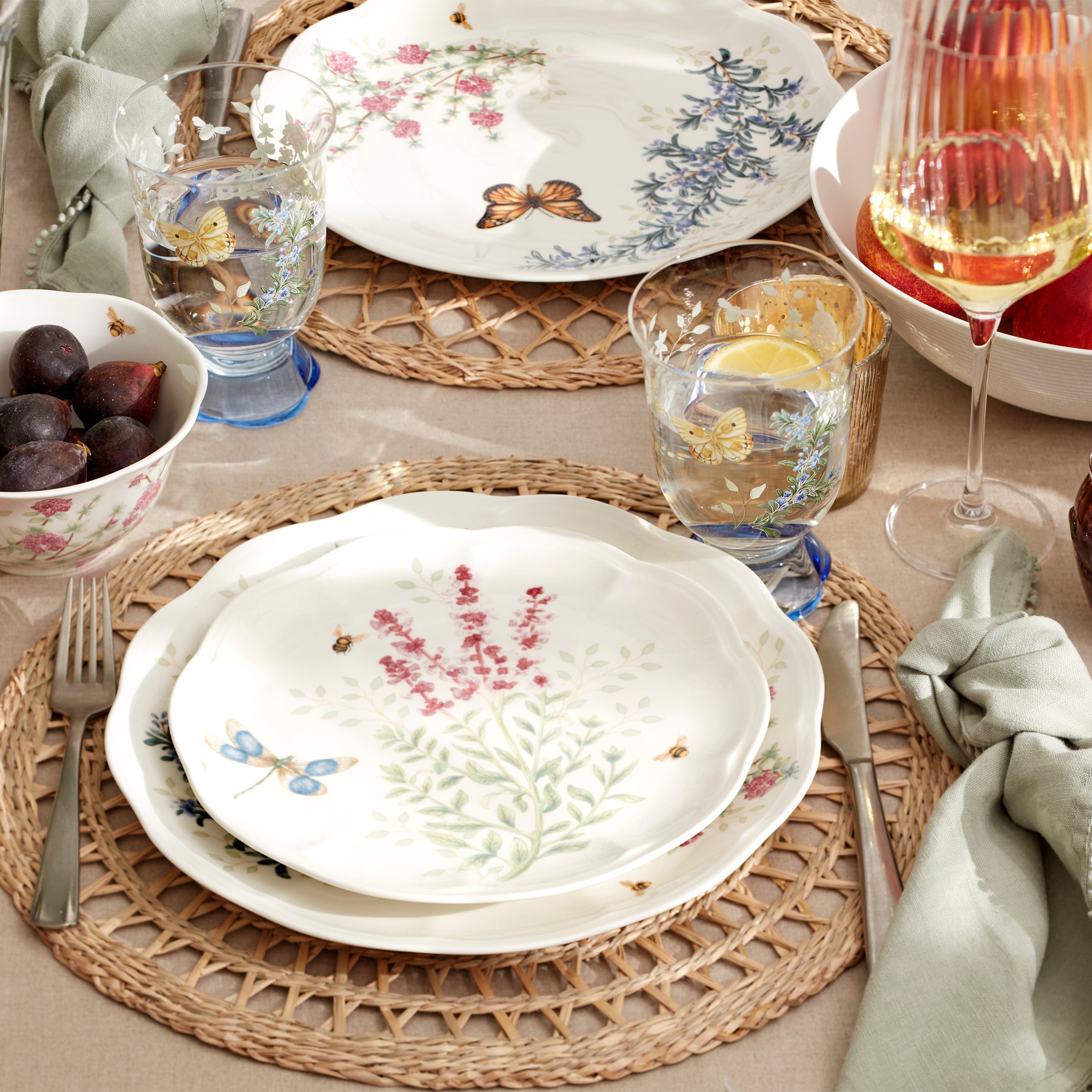 Butterfly Meadow Herbs 12-Piece Dinnerware Set - Image 5