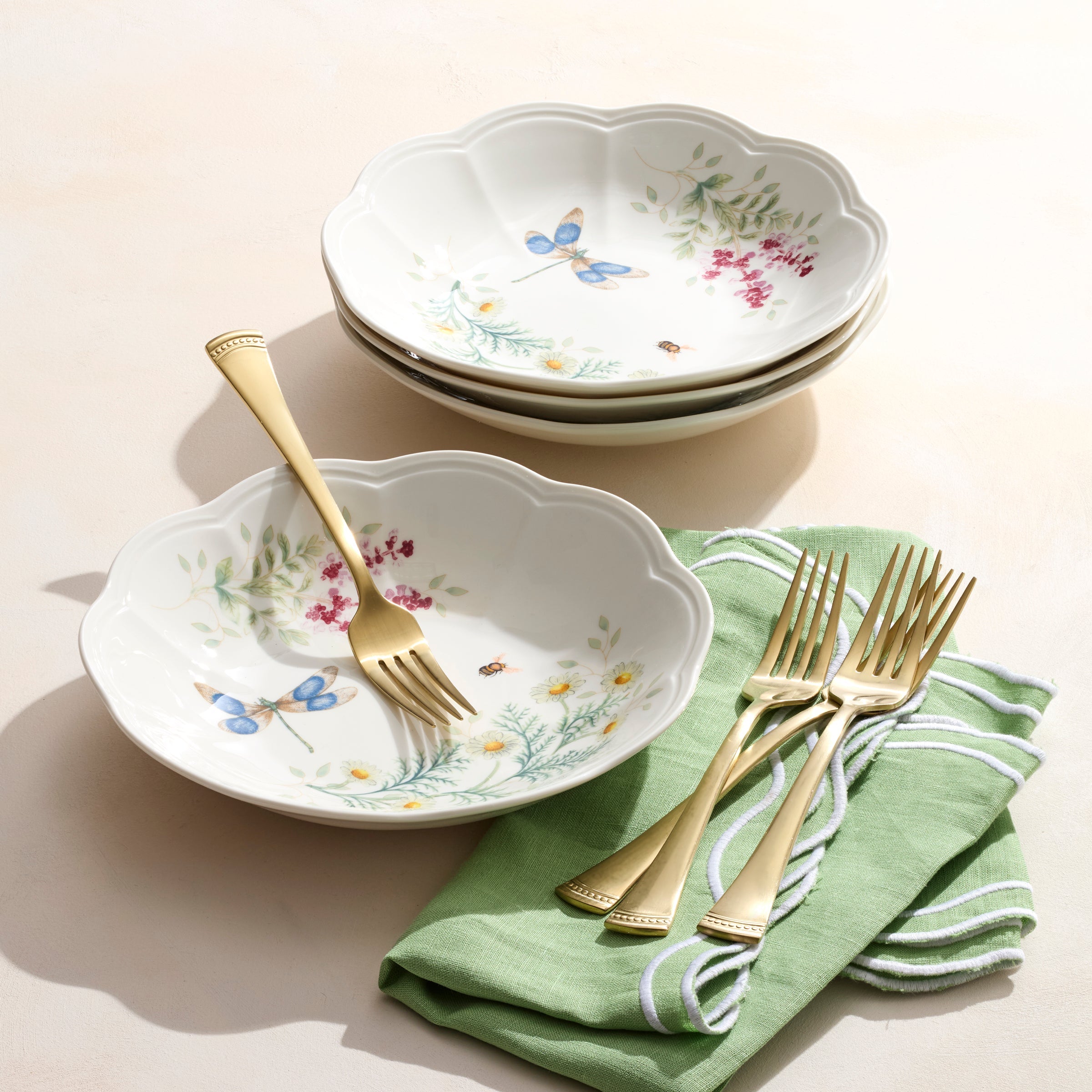 Butterfly Meadow Herbs Pasta Bowls - Set of 4 - Image 4