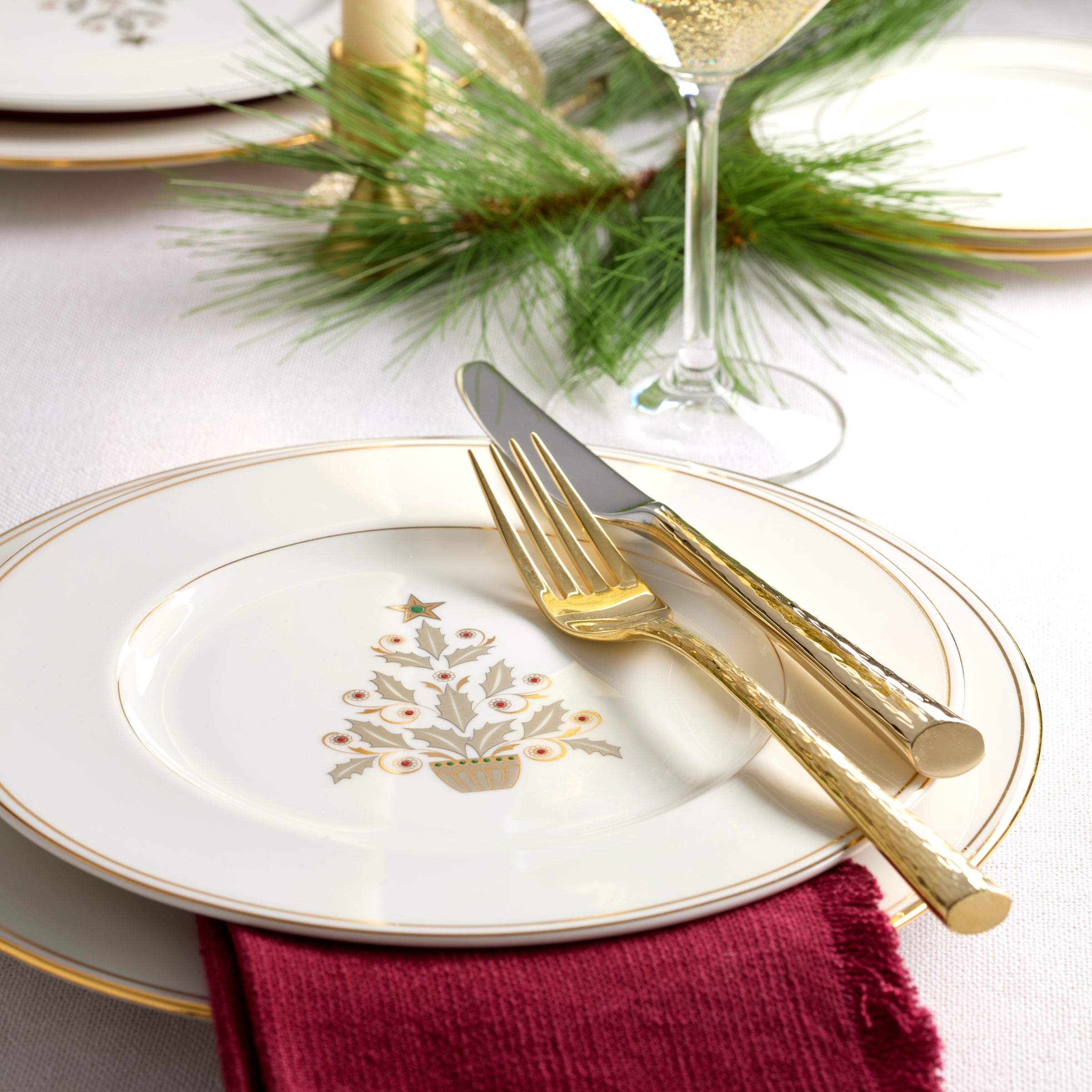 Federal Gold Tree Accent Plates - Set of 4 - Image 2