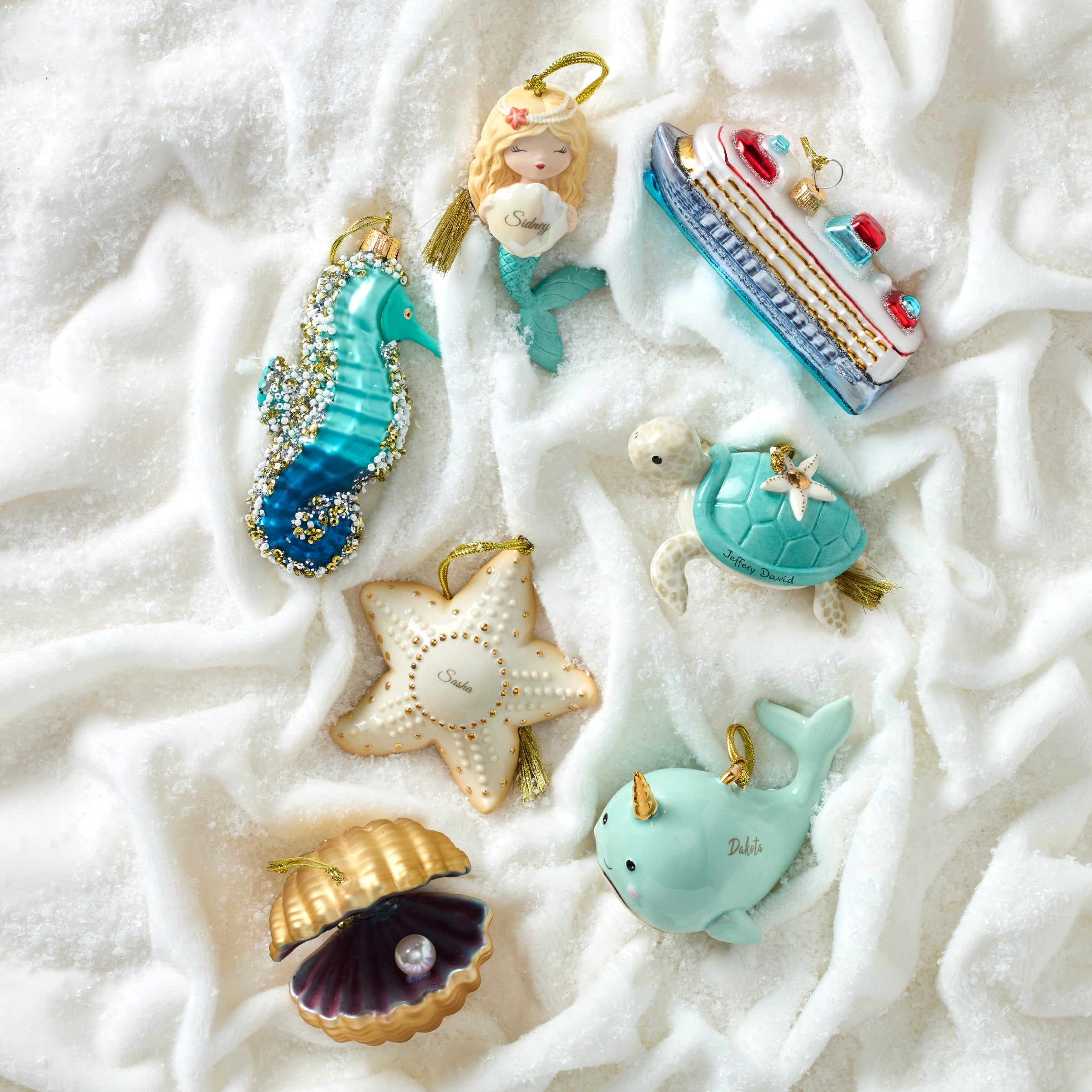 Blown Glass Oyster w/ Pearl Ornament - Image 2