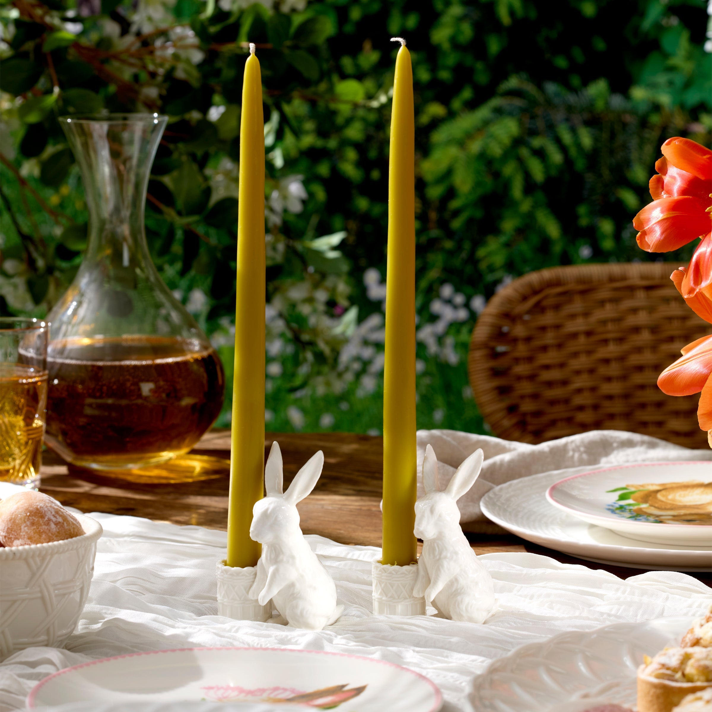 Wicker Creek Bunny Candle Holders - Set of 2 - Image 2