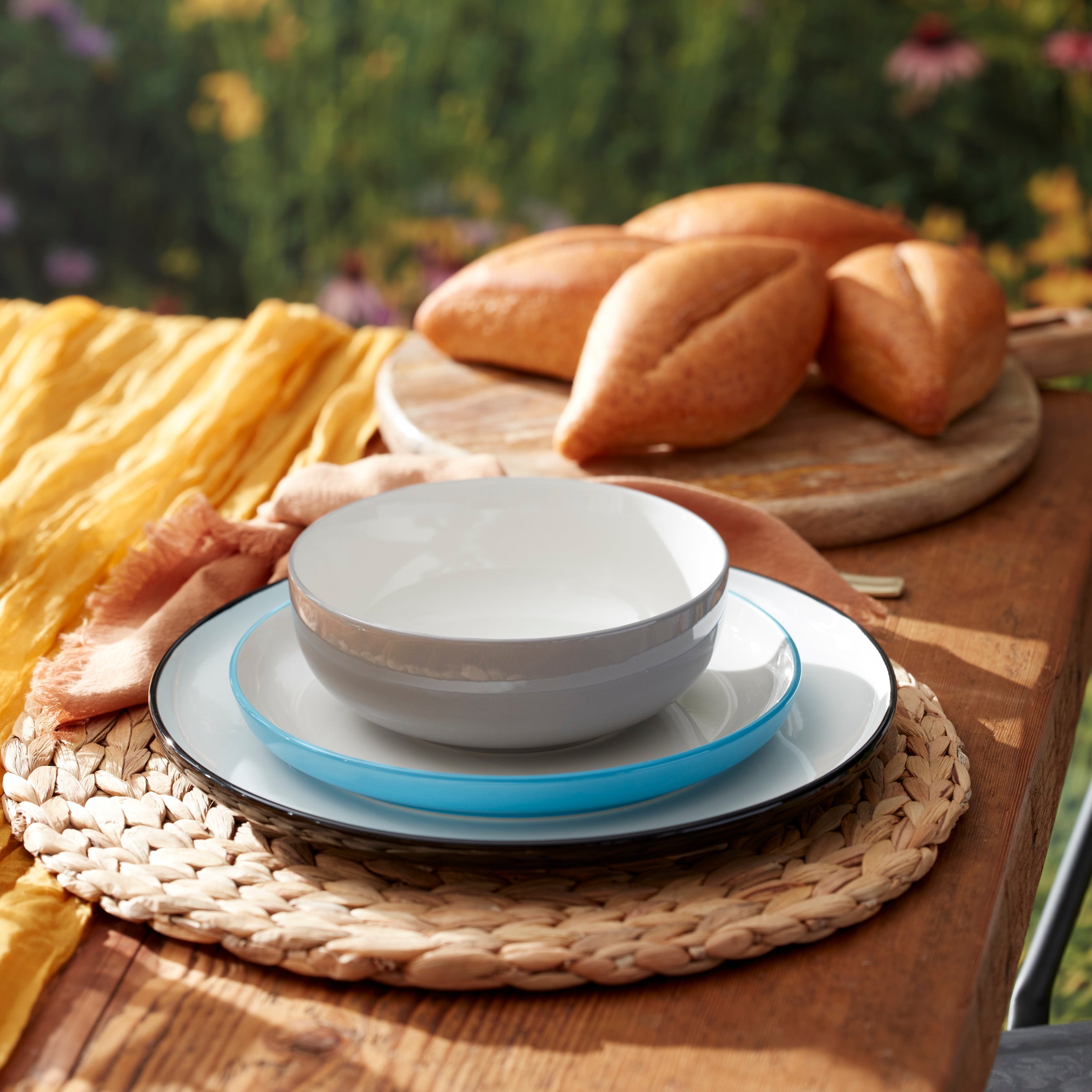 24 Seven Colors Turquoise 12-Piece Dinnerware Set - Image 7